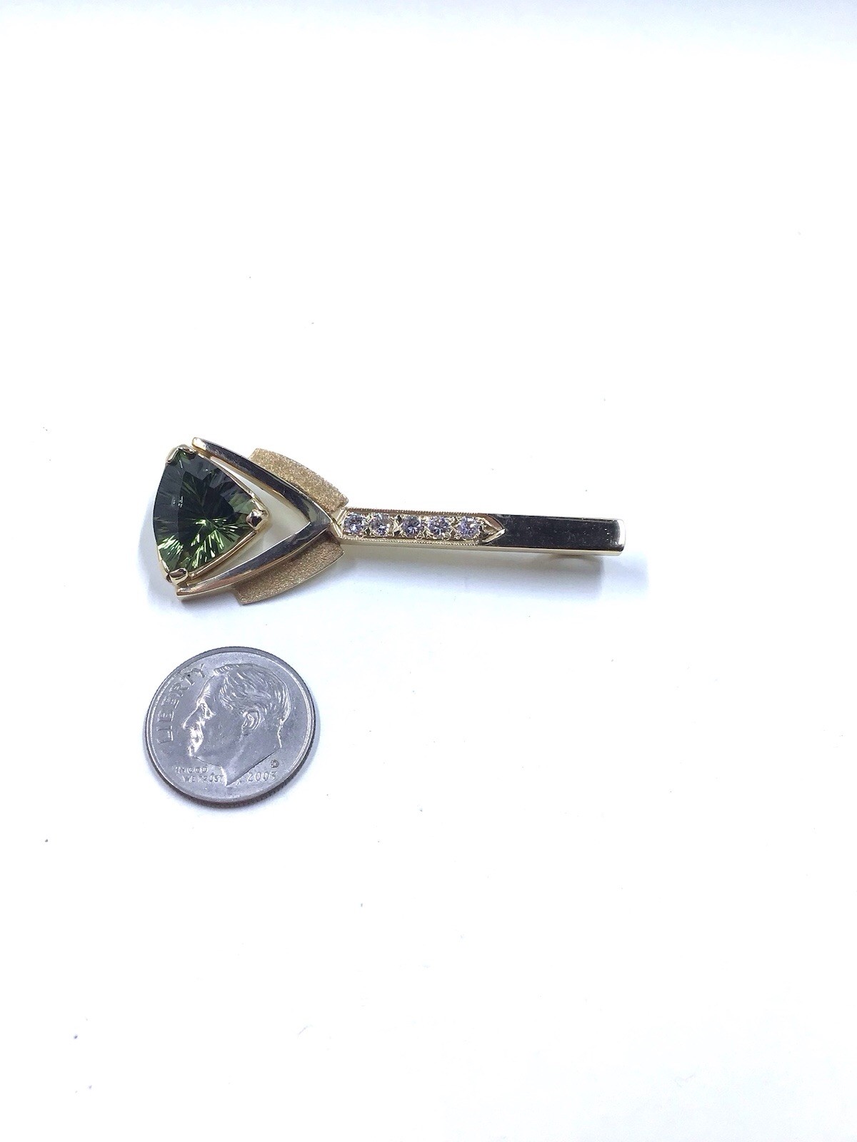 14K YG Tashmarine & Diamond Pendant