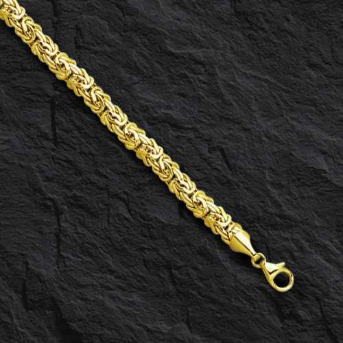 14k Yellow Gold Super Byzantine Link Fashion Chain Necklace 18″ 6mm 10.5 grams