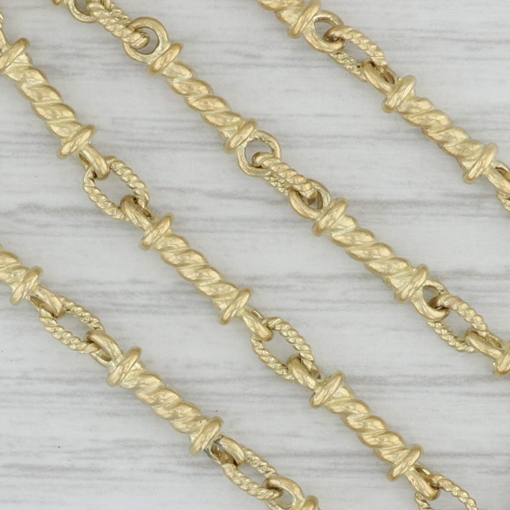 Judith Ripka 0.25ctw Diamond Flower Bar Link Necklace 18k Yellow Gold 15.5″