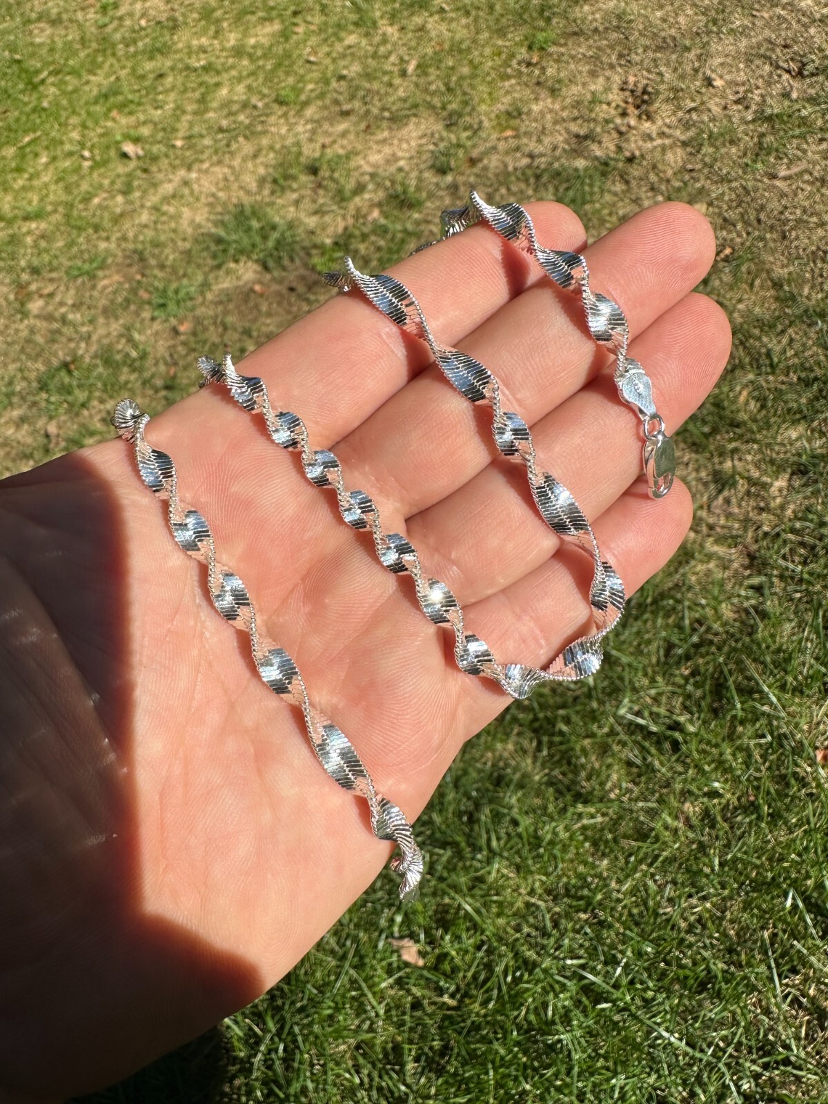 Real 925 Sterling Silver 6mm Loose Singapore Rope Chain Necklace Herringbone