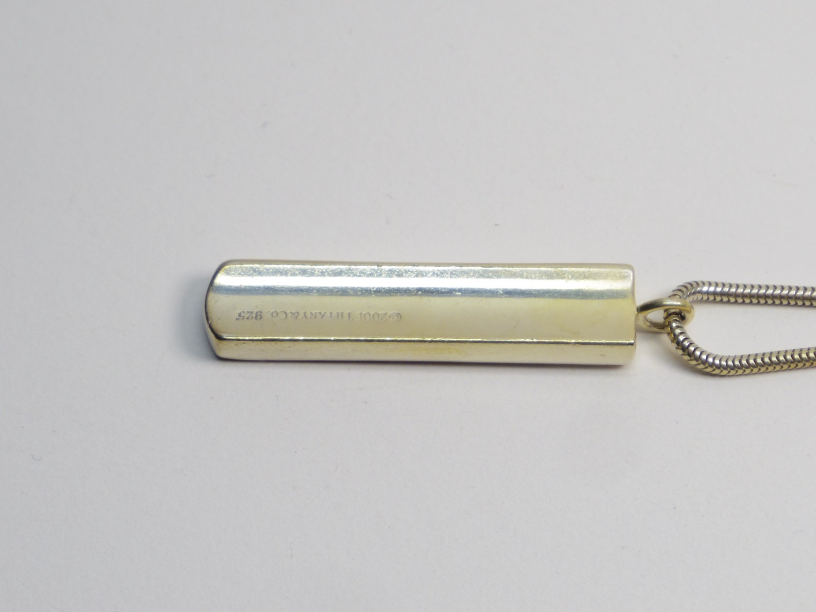 TIFFANY & Co. 1837 Bar Plate Pendant Necklace Chain Silver SV925 excellent