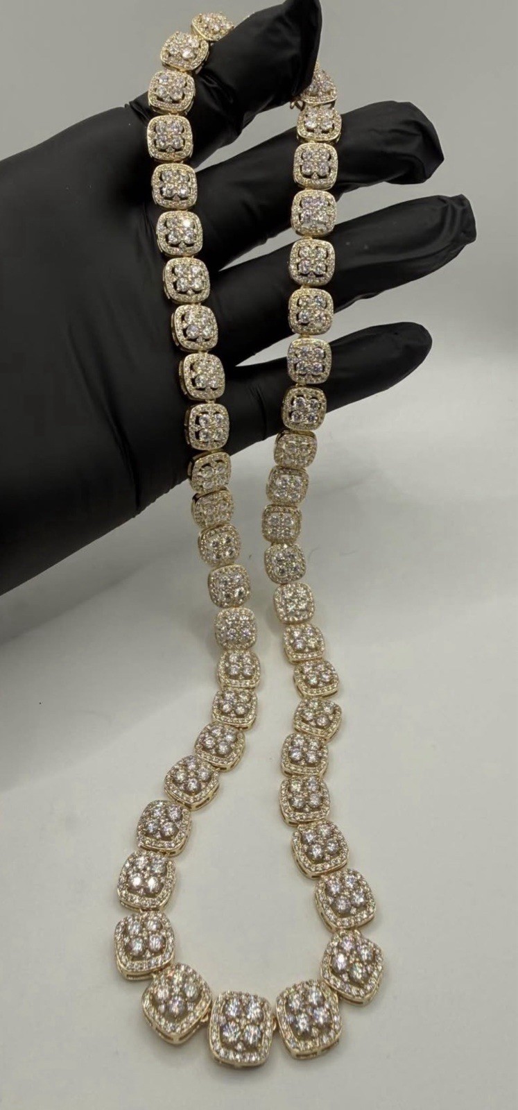 10mm Gold Vermeil Sterling Silver 925 Vvsd Moissanite 22” Long