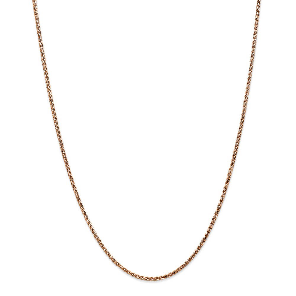 0.65mm 14k Yellow Gold Diamond Cut Spiga Chain Necklace