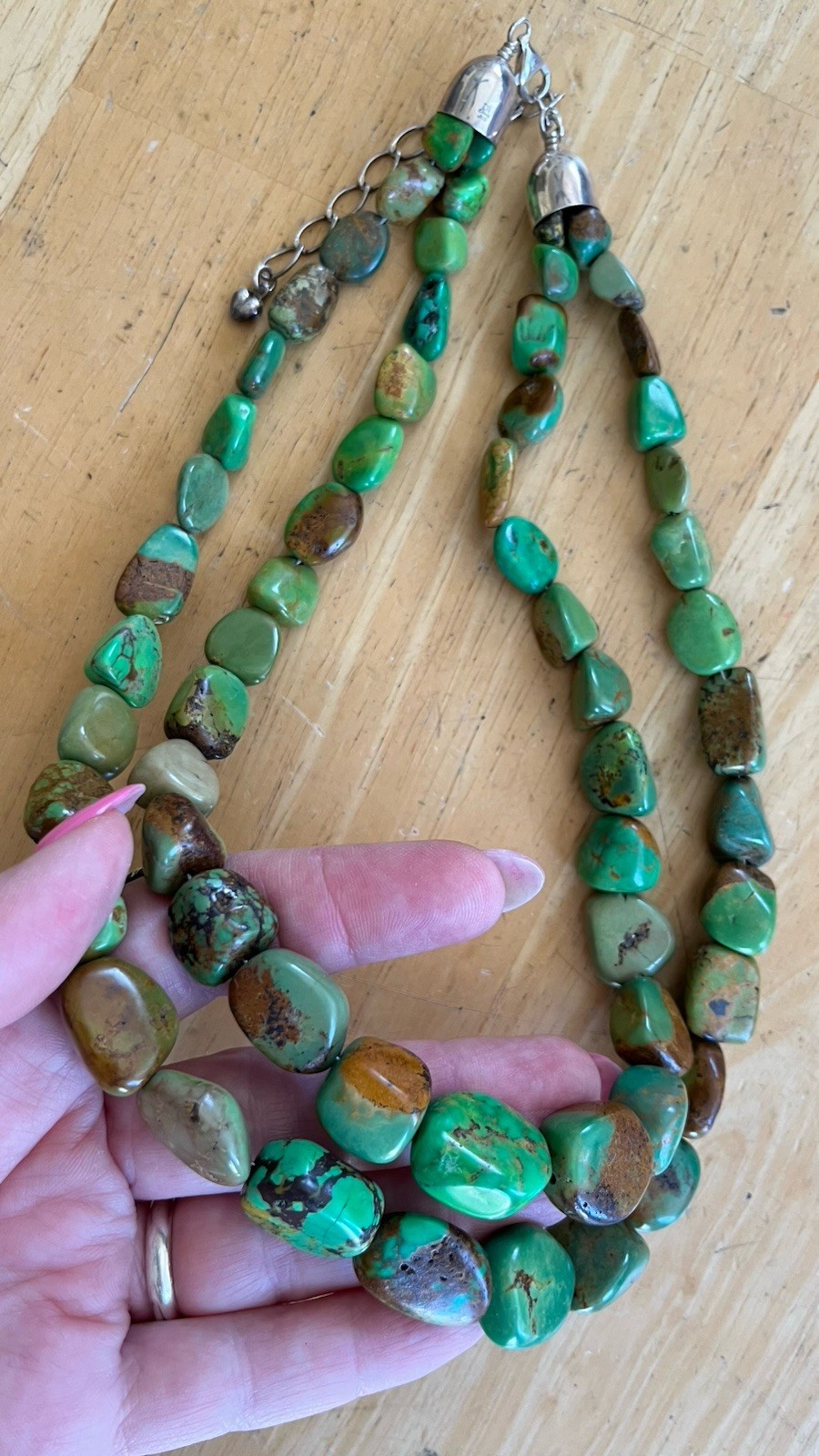 Desert Rose Trading JAY KING 925 Green Turquoise Double Strand Necklace 120g
