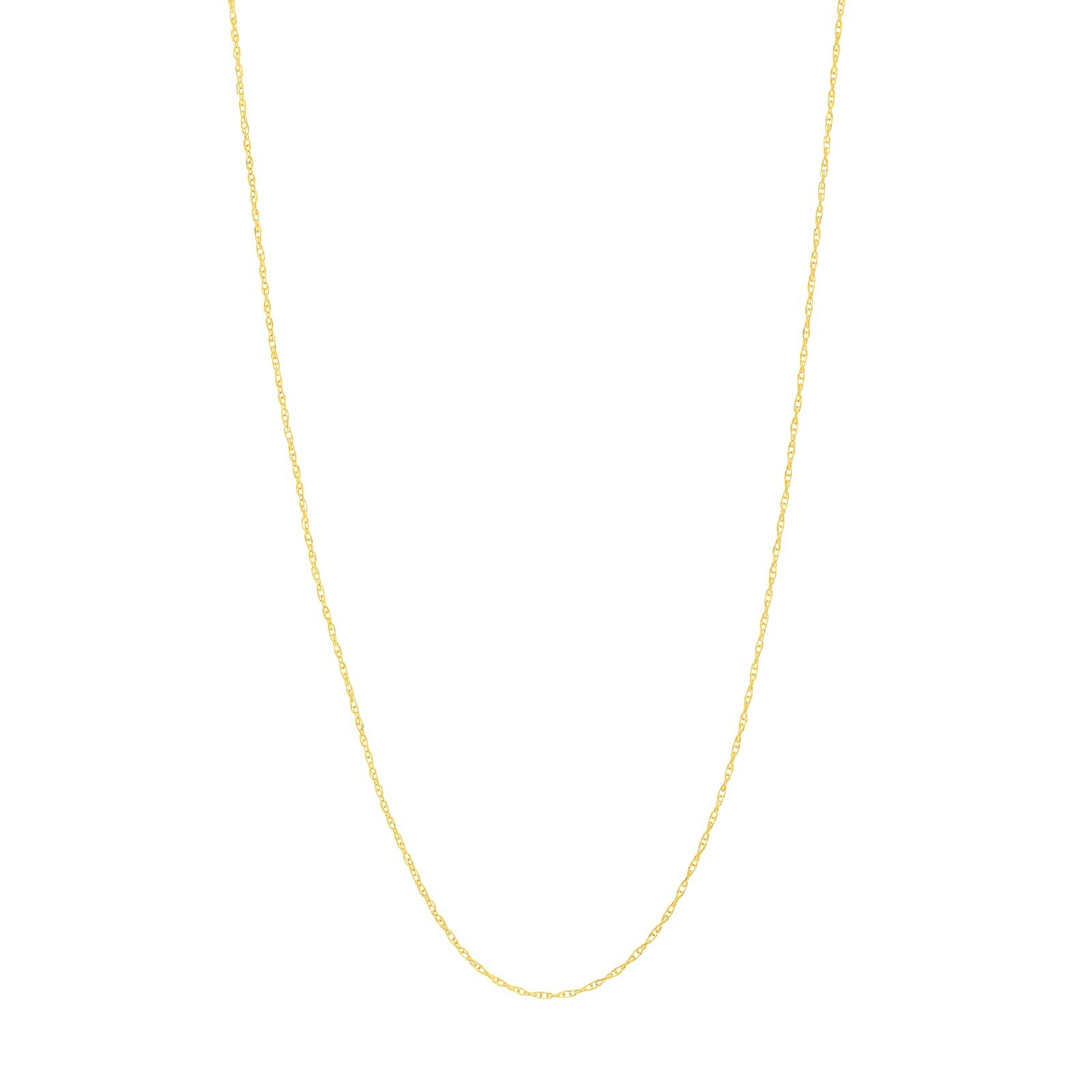 0.65MM OPEN DAINTY ROPE CHAIN NECKLACE REAL 10K YELLOW GOLD