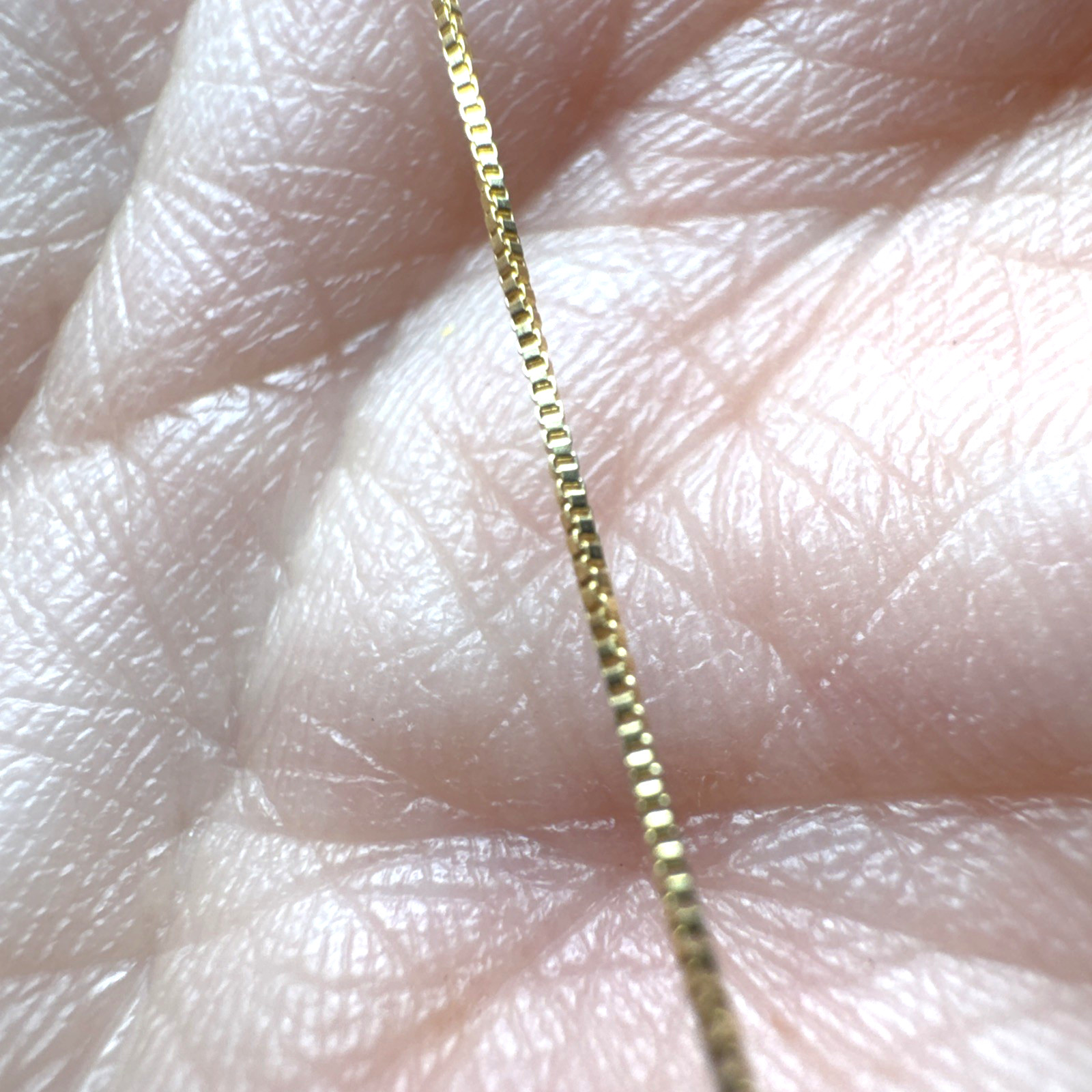 10K Real Yellow Gold Box Chain Necklace 0.45mm 16 18 20 Inch Made in Italy New