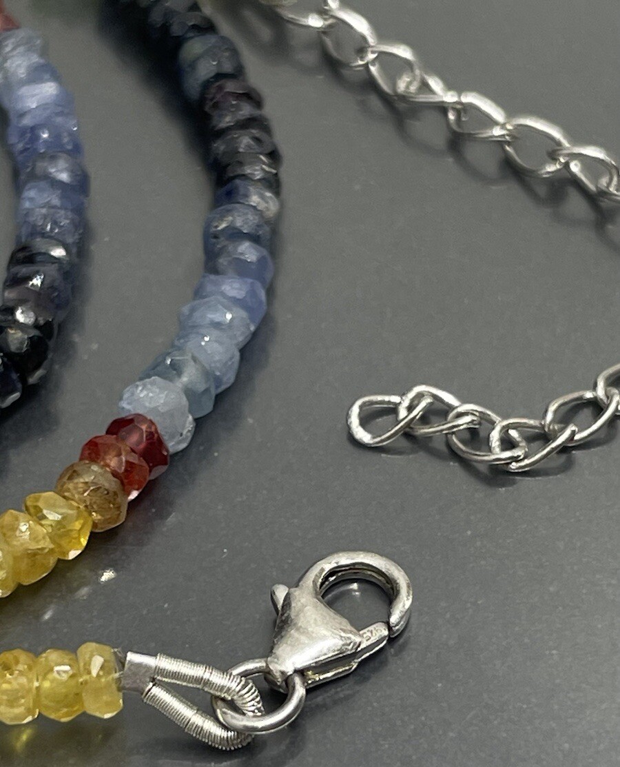 A Women’s Necklace Multicolor Assorted Gemstone Beaded 17.75-19.75”