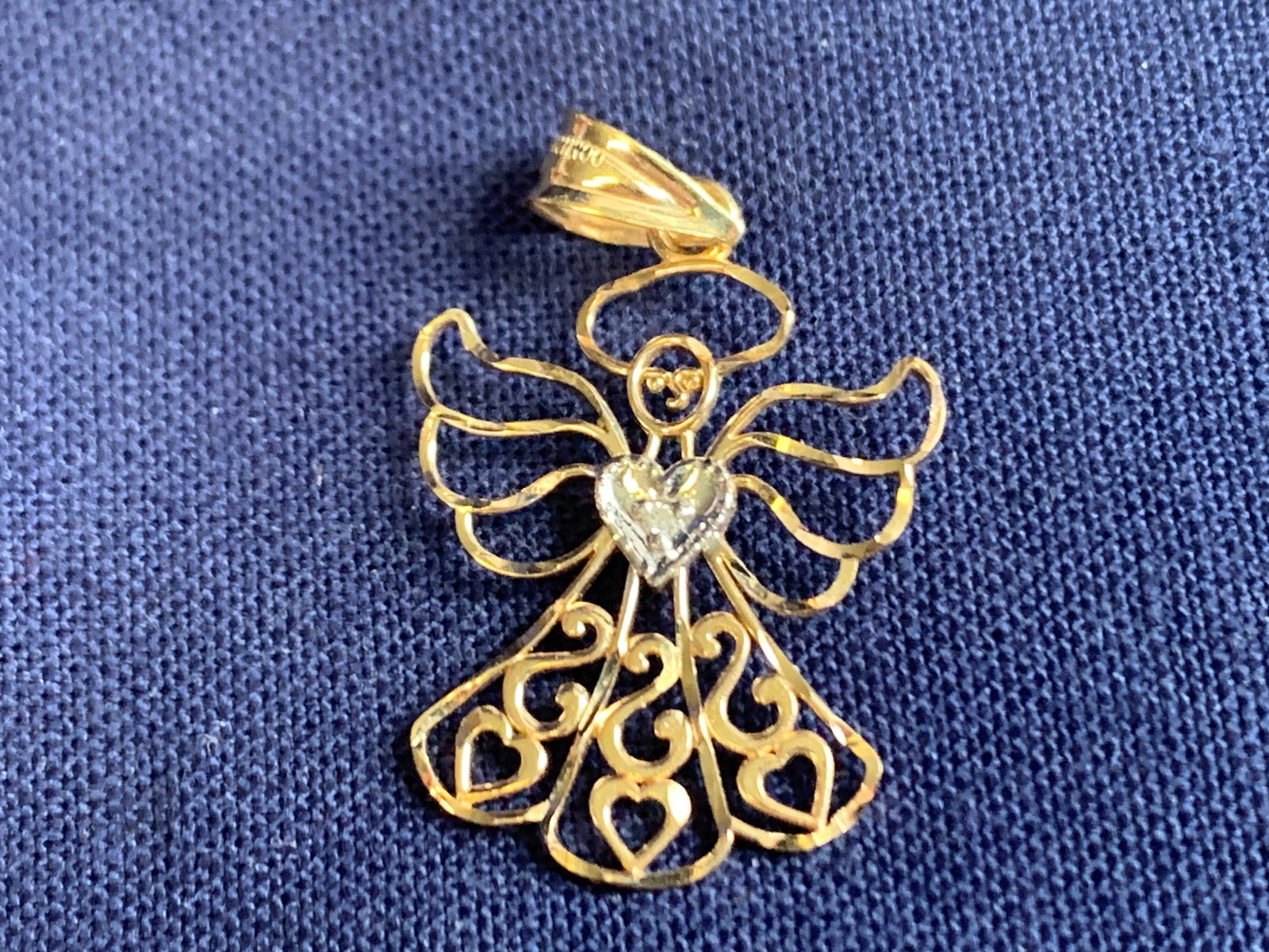 14K Yellow & White Gold Angel Charm .61g Fine Jewelry Michael Anthony Pendant