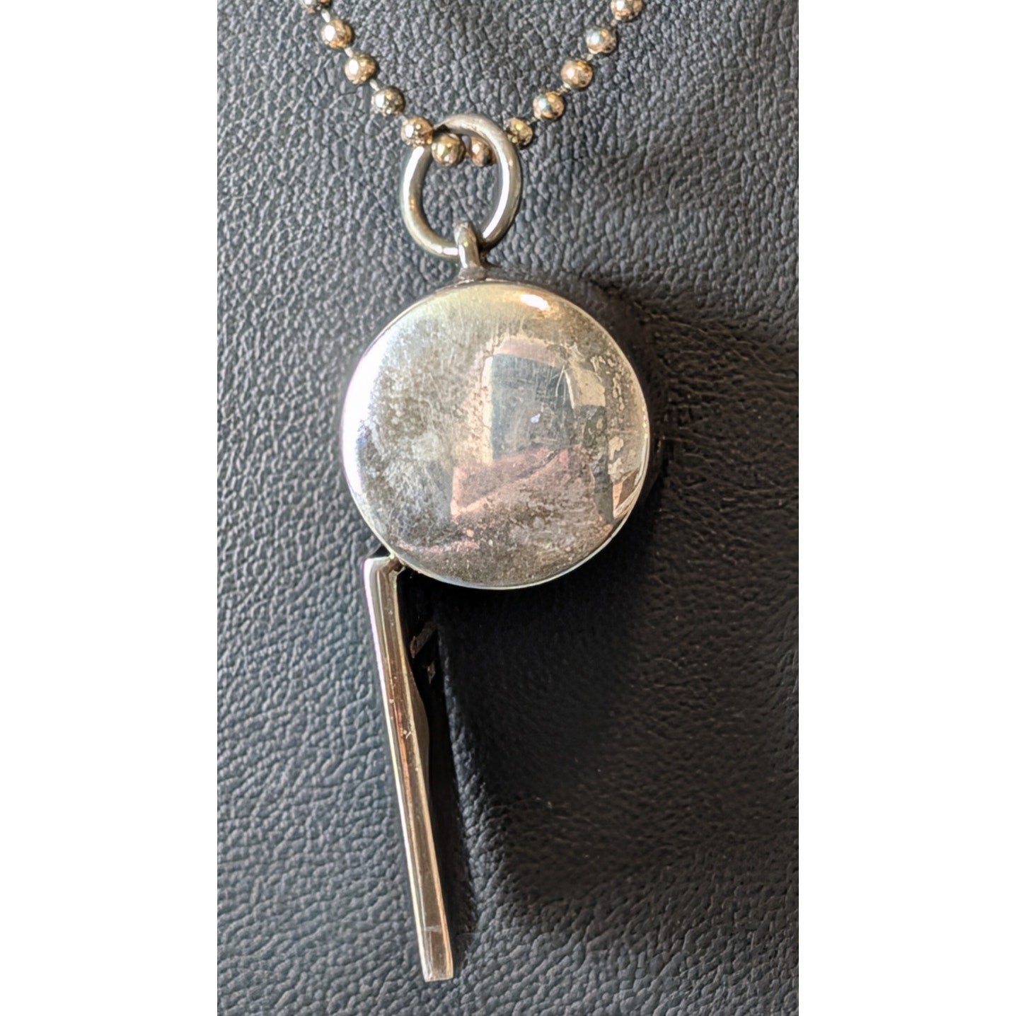 Tiffany & Co 925 Sterling Silver Whistle Charm Pendant Ball Chain Necklace 1837