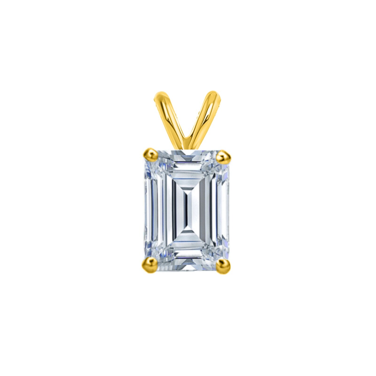 IGI E/VVS 1 Ct Emerald LabCreated Grown Diamond Pendant Necklace 14K Yellow Gold