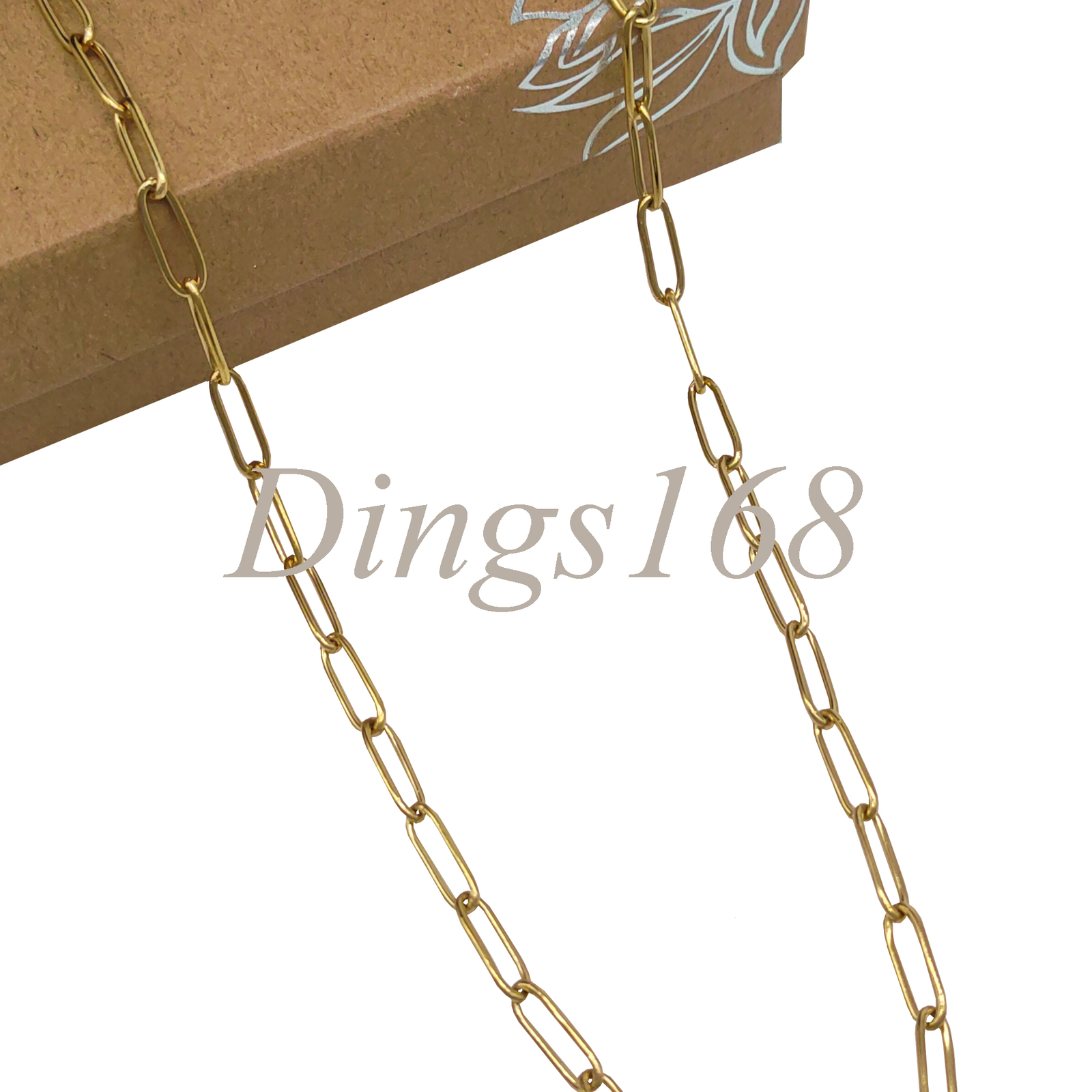 18K Gold Filled Nickel-Free Elegant 3.5mm Paper Clip Link Chain Necklace 16″-24″
