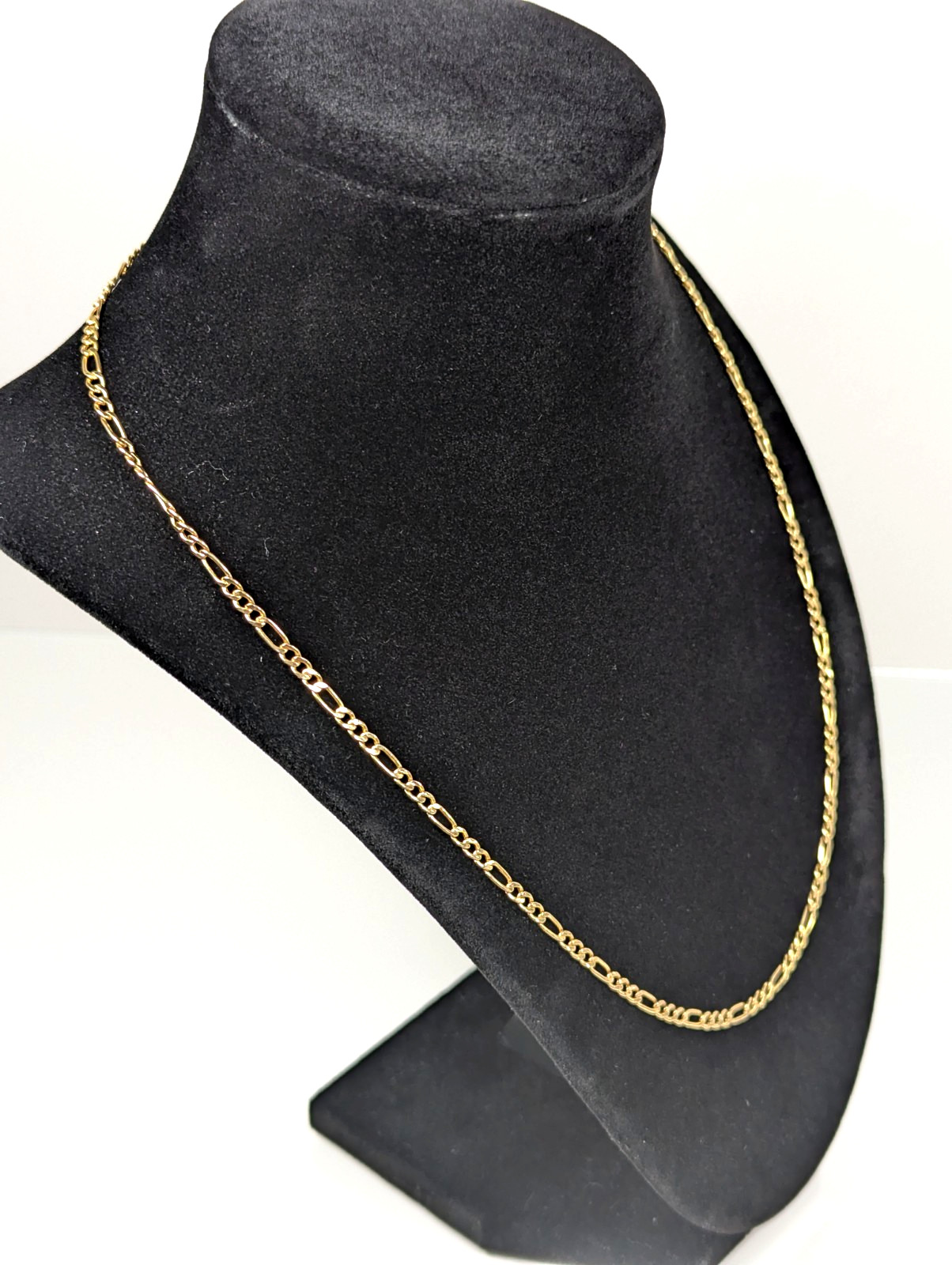 Vintage 10K SOLID Yellow Gold Figaro Necklace Chain Jewelry 20″ Gift FREE S&H