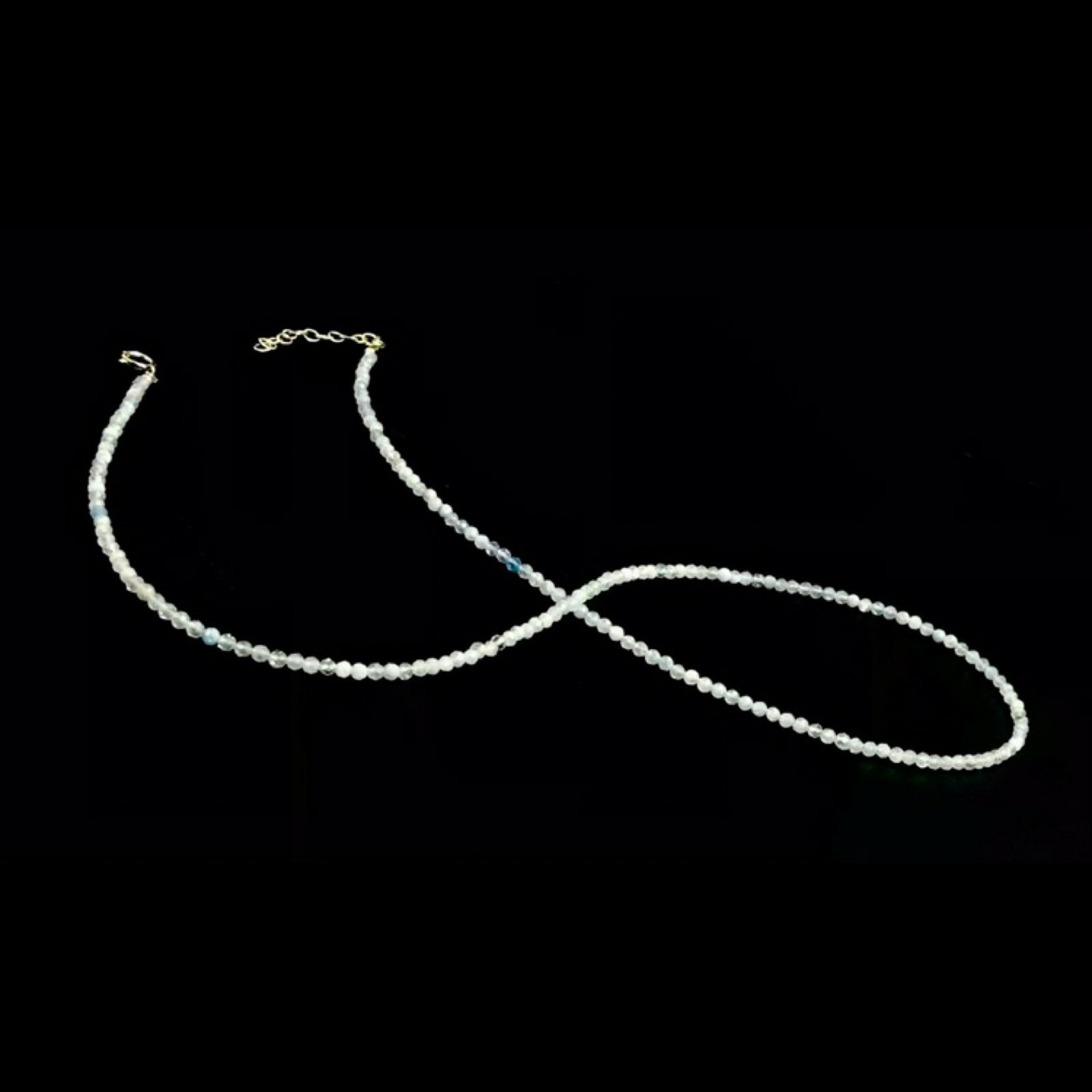 Genuine Aquamarine Beads 925 Silver Necklace Jewelry Women Handmade USA SELLER