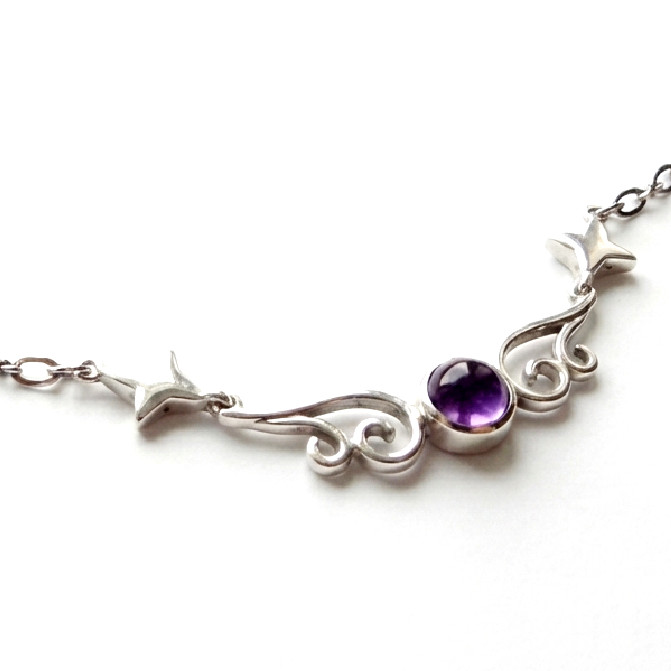 Vintage 925 Sterling Silver Amethyst “Starry Night” Retired PSCL Necklace