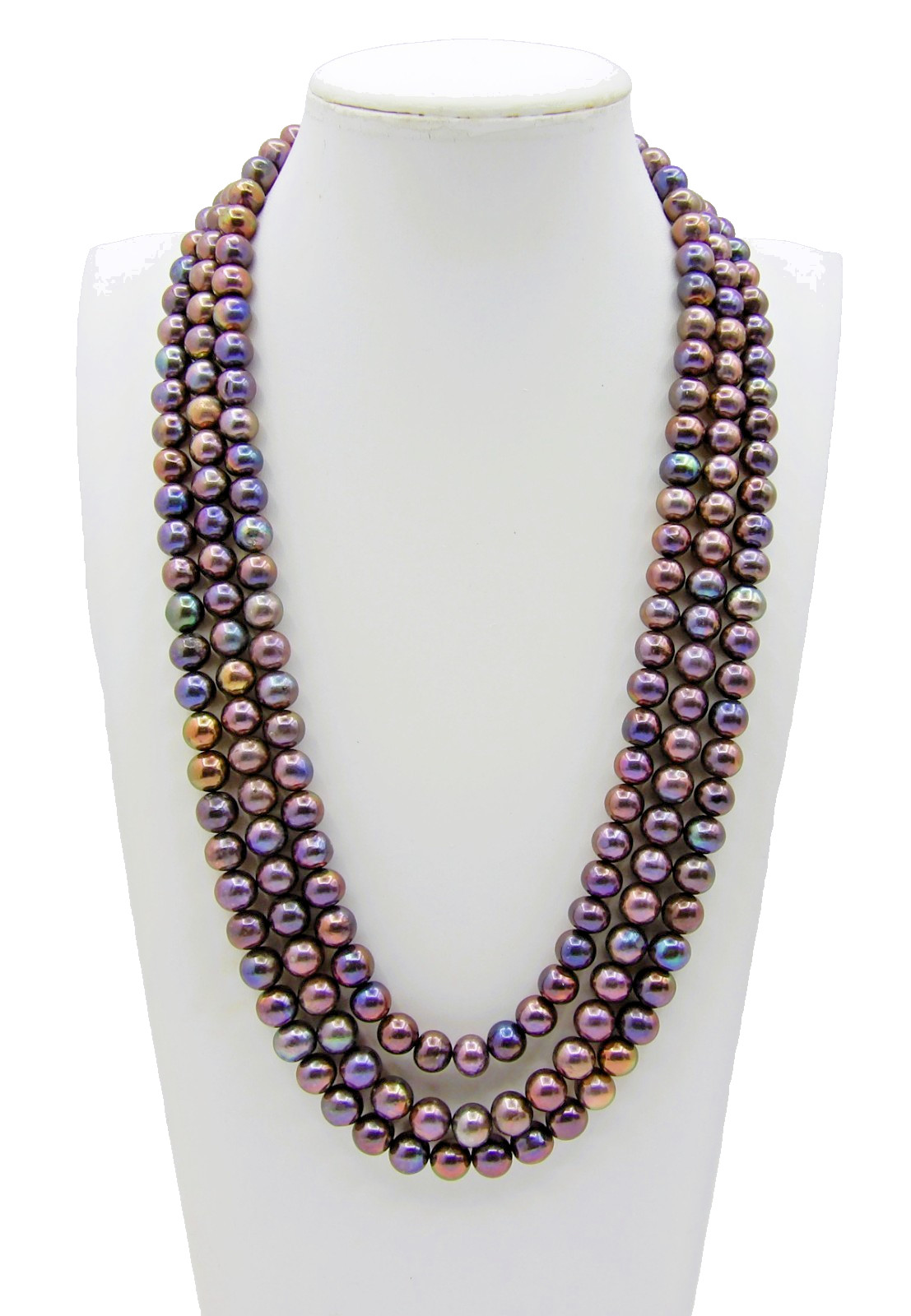 20 inches long Dark Potato Layered Genuine Freshwater Pearl Necklace NK971