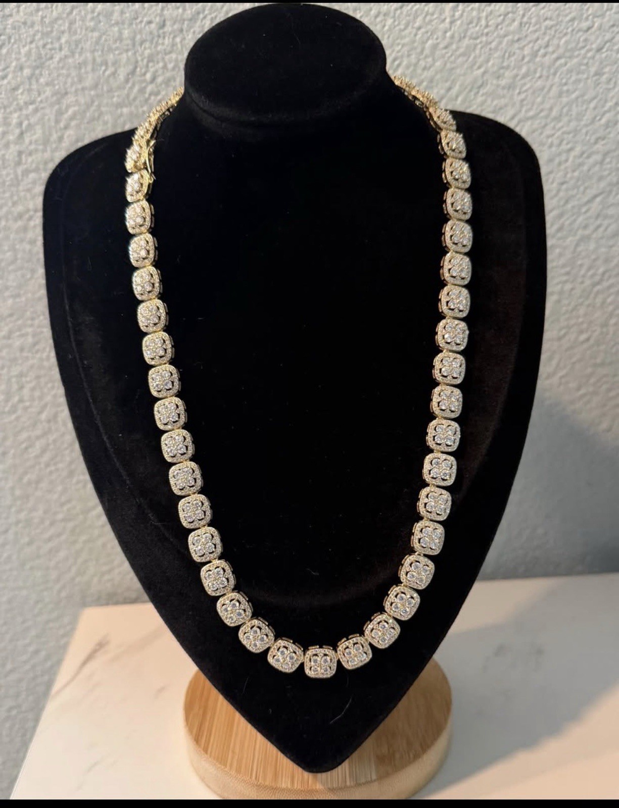 10mm Gold Vermeil Sterling Silver 925 Vvsd Moissanite 22” Long