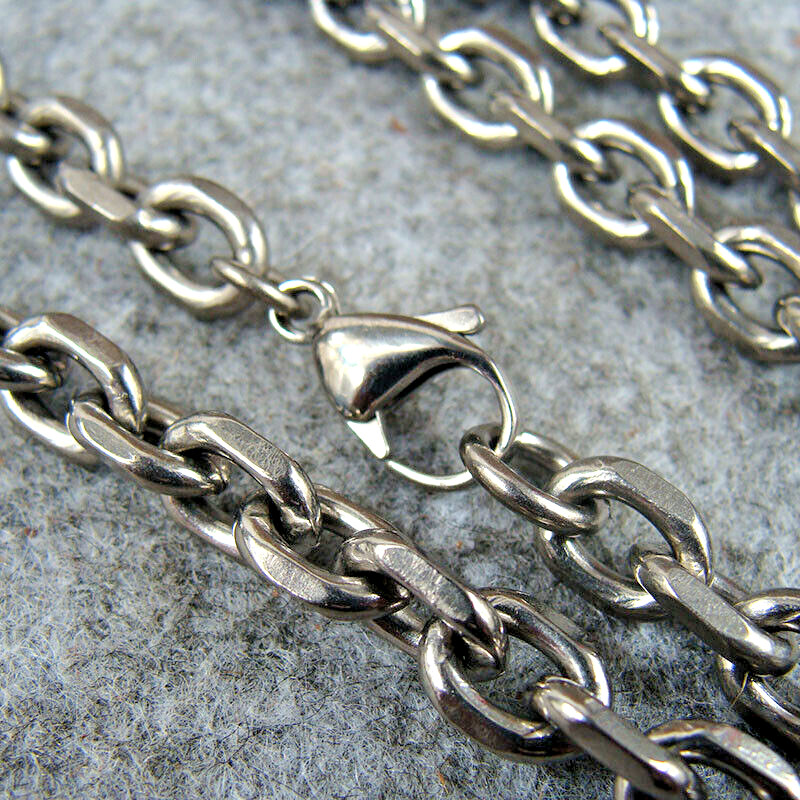Titanium O Shaped Chain Anti-allergy Necklace, Width – 7mm, Length – 25.59″ Gift