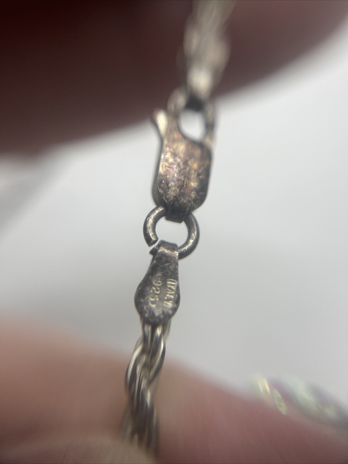 Stunning 925 Silver Twisted Rope Necklace made in Italy #C57