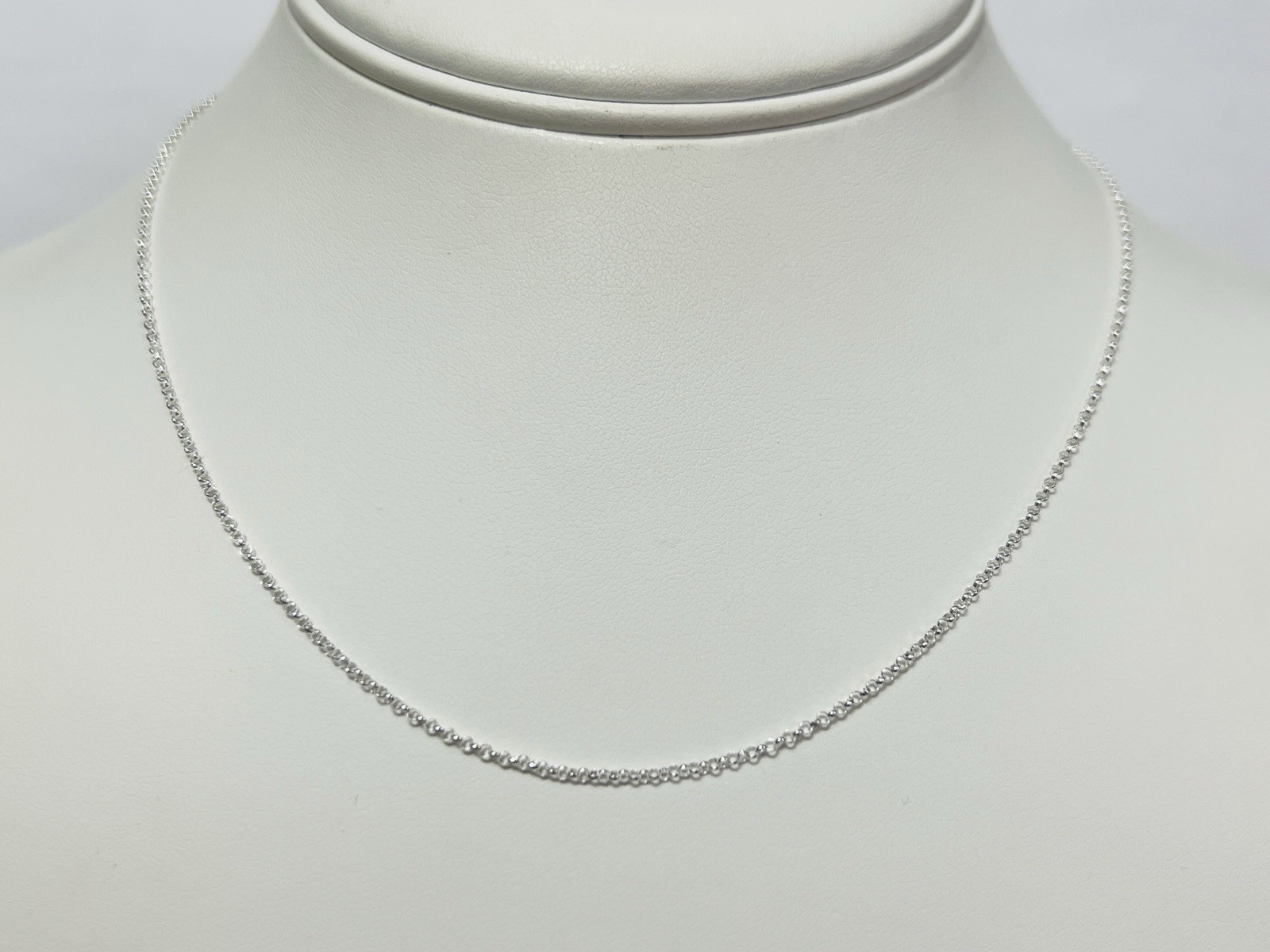 Sterling Silver 1.5mm Rolo Link Chain Necklace 16 Inches