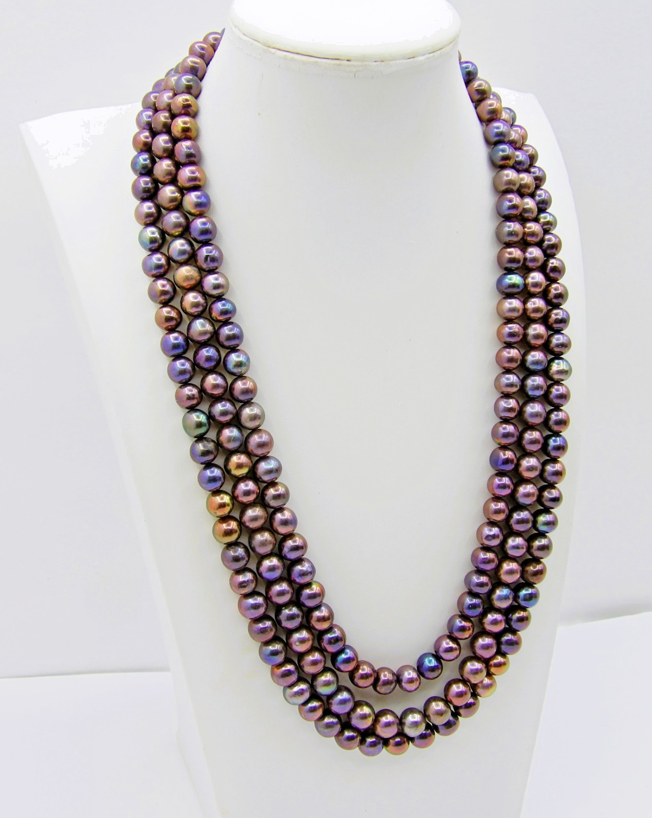 20 inches long Dark Potato Layered Genuine Freshwater Pearl Necklace NK971