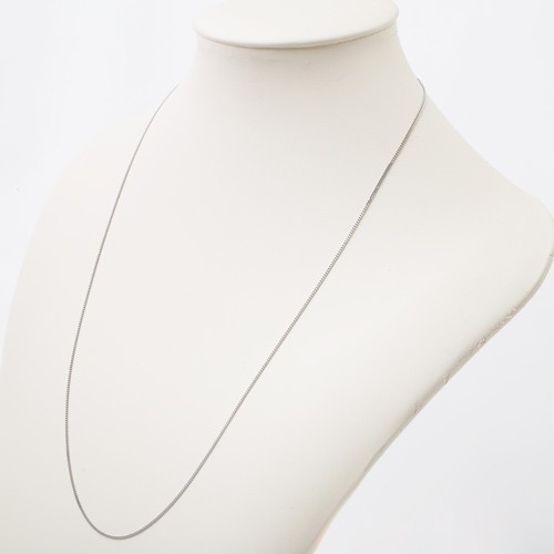 Pt850 Solid Platinum 4.3g 1.2mm 2-Sided Curb Link Chain Necklace 23.5″ MIJapan