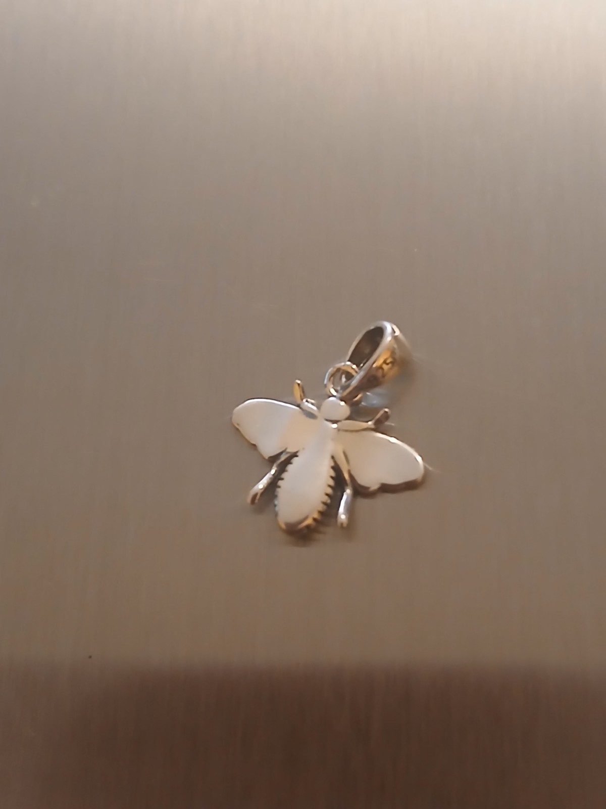 Sterling Silver 925 Bee Pendant, Signed, Animals & Insects Design,Flying Bug.