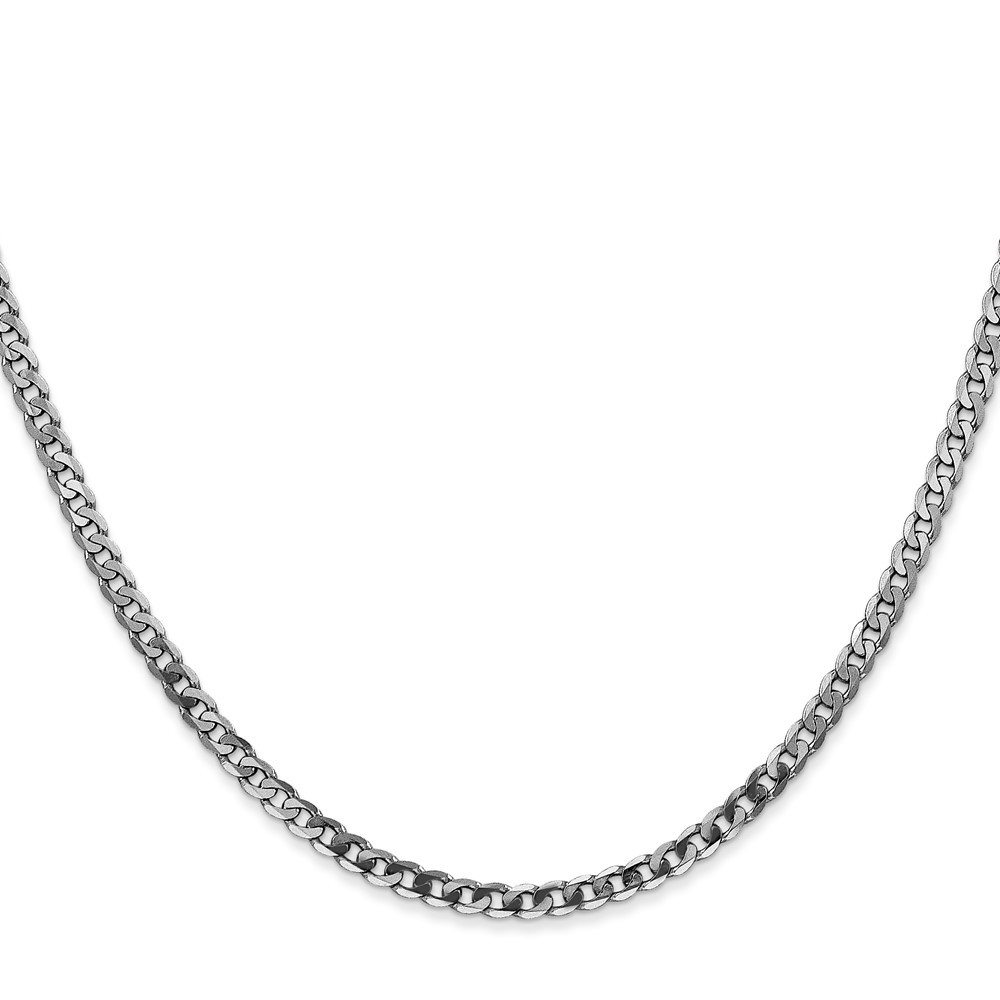 14K White Gold 2.2-9.5mm Curb Chain Necklace 7-30 Inch Mens Womens