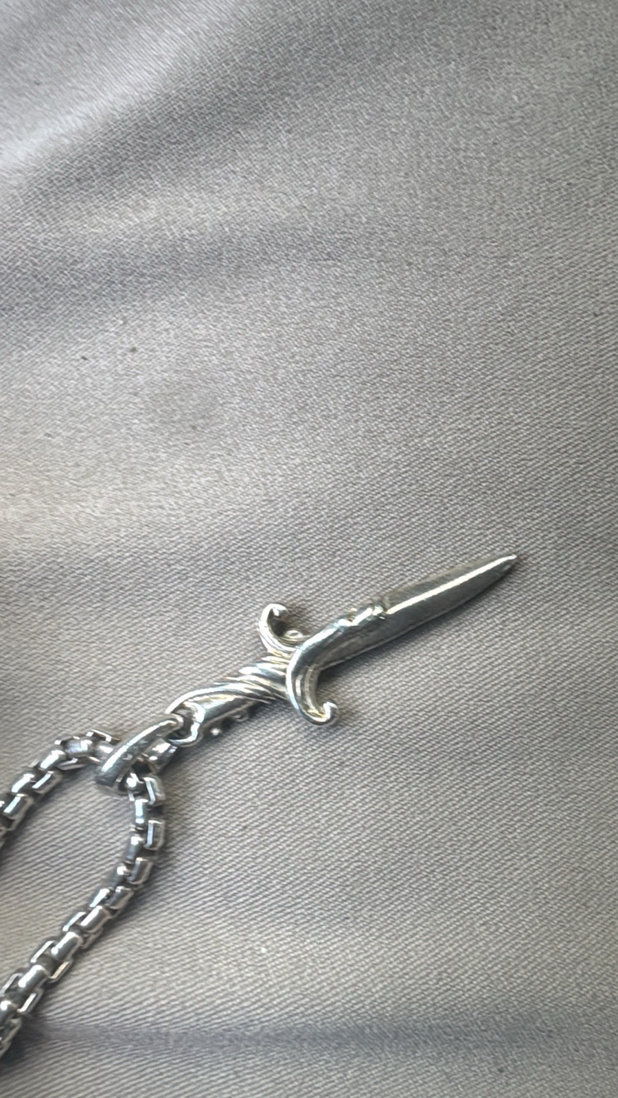 David Yurman Wave Dagger And 22in Box Chain W Dagger Pendant