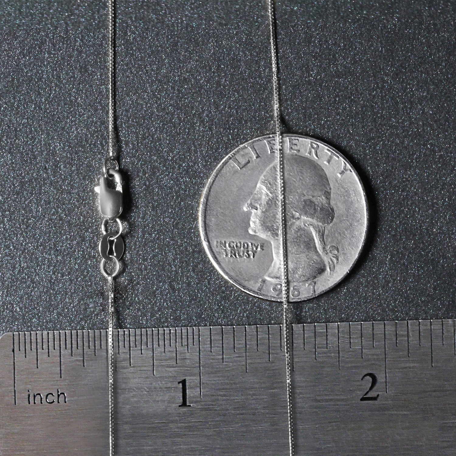 Classic Box Chain, 14K White Gold, Sizes 16-20, 0.45 mm, Dainty, Polished