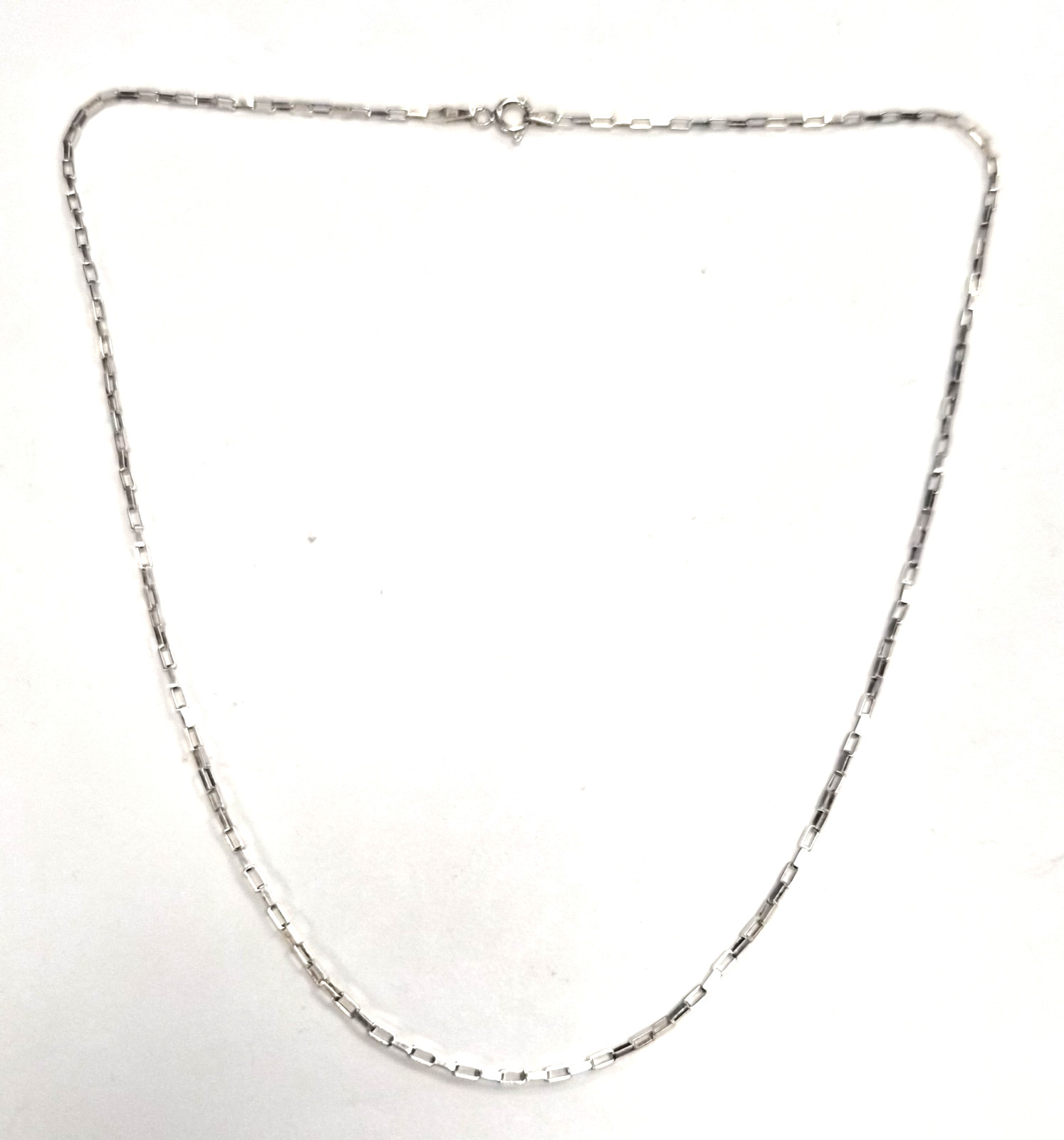 Estate Signed AGI Italy 925 Sterling Silver Paper Clip Link 18″ Chain Necklace