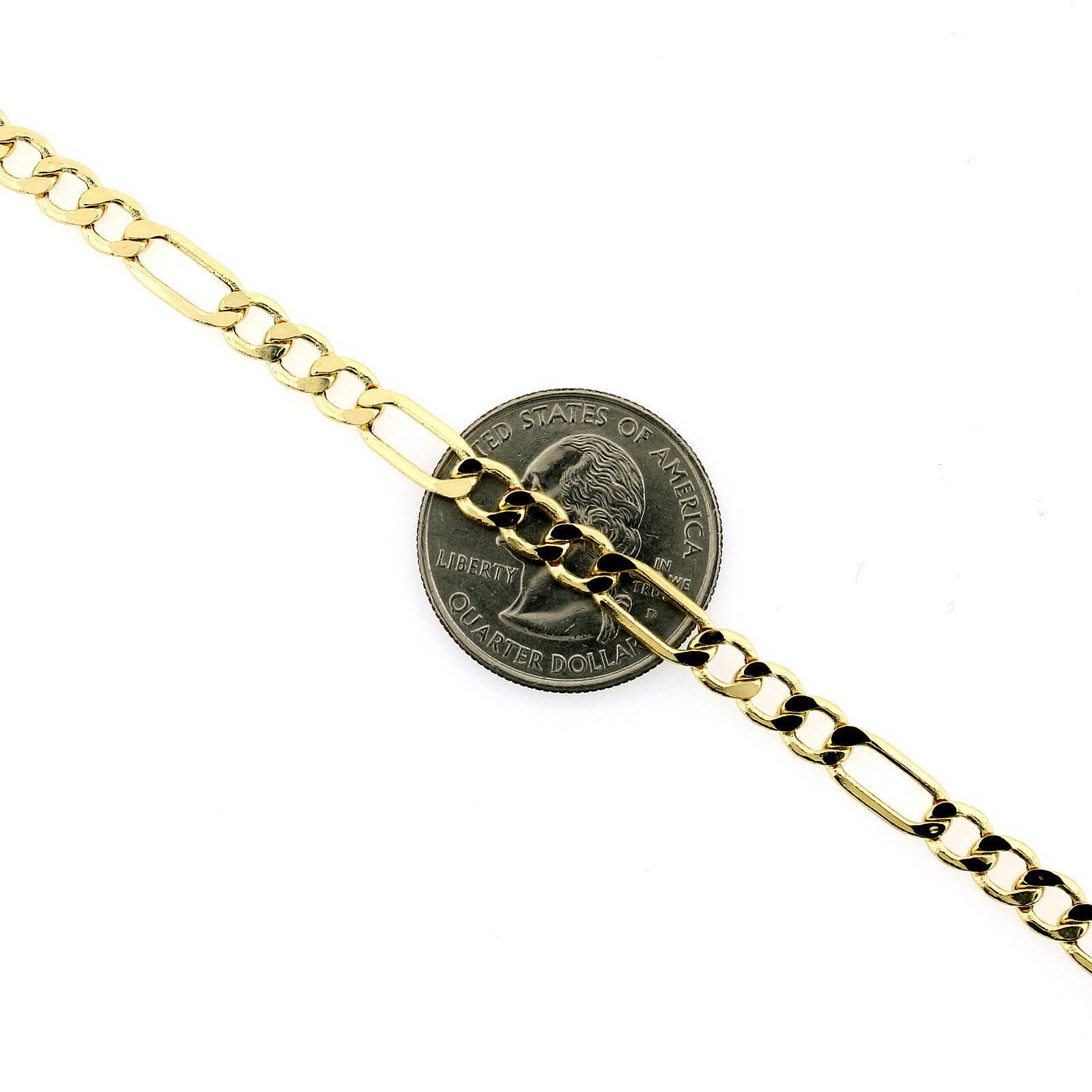 10K Yellow Gold 2mm-6.5mm Figaro Chain Link Pendant Necklace Bracelet 7″ – 30″