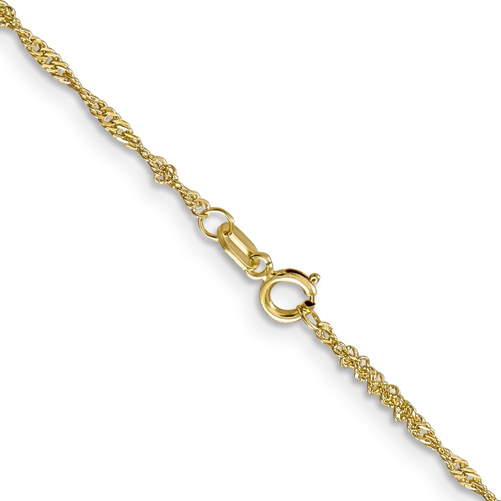 10k Yellow Gold 1.4mm Singapore Chain Necklace 16″ for Women 1.22g