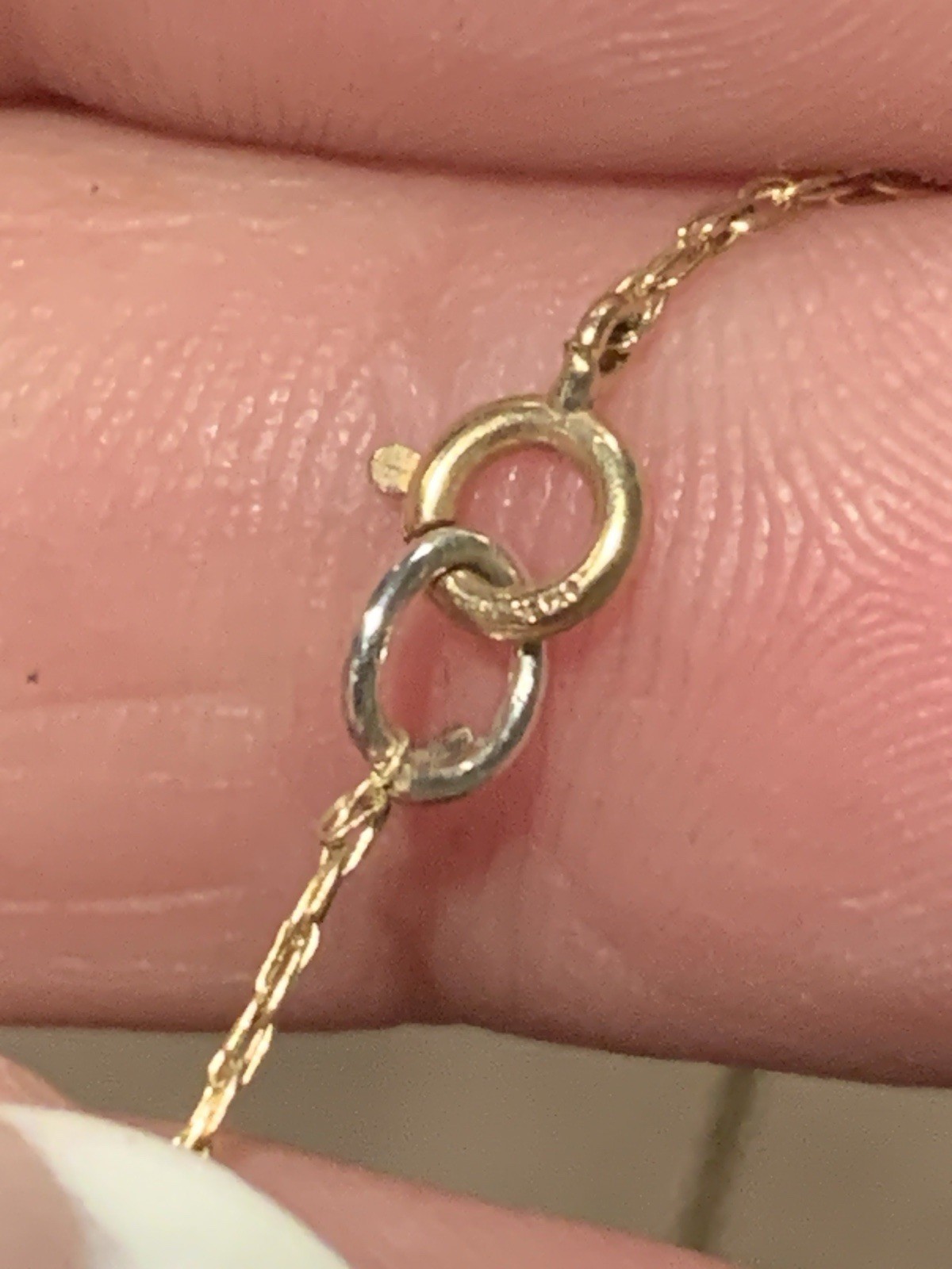 Vintage 14k Solid Yellow Gold Opal Pendant Chain 17″ Necklace 2 Grams Scrap Wear