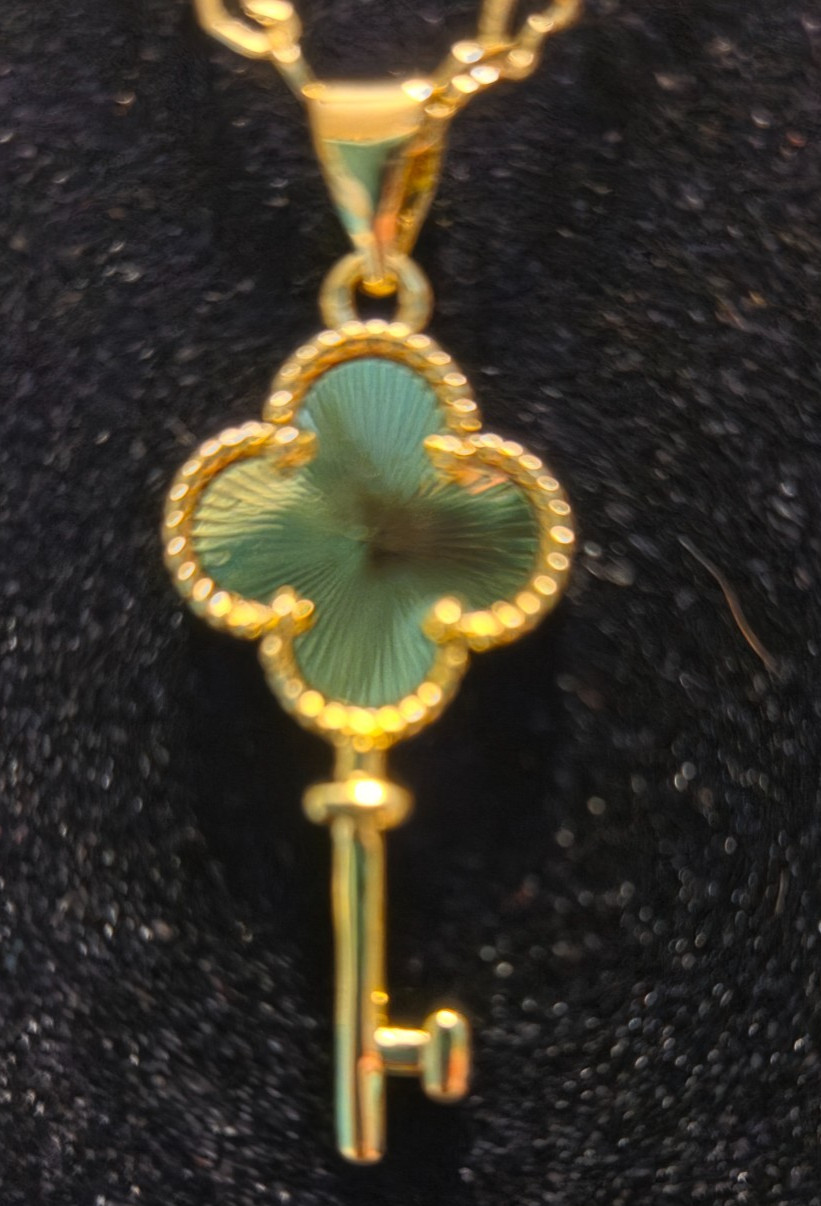 14k Yellow Gold Filled Chain Necklace with Last Key Pendant