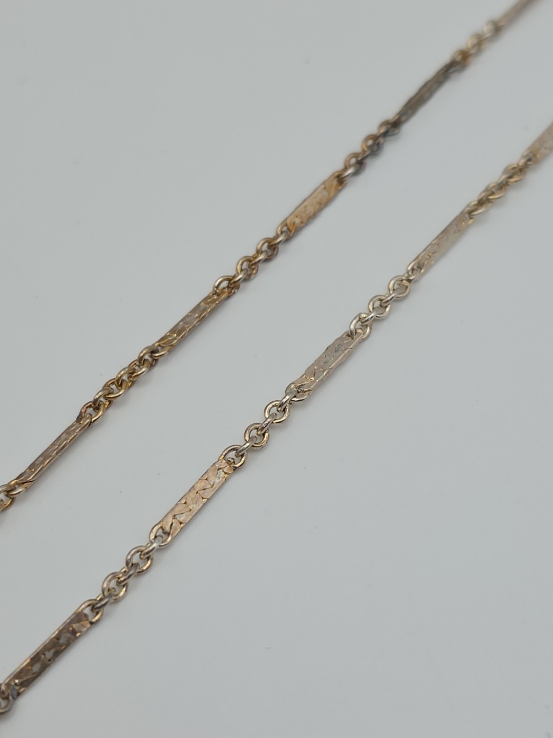 Vintage Sterling Silver 925 Bar Chain Necklace 15″ INCH 2mm 5.3 GRAMS