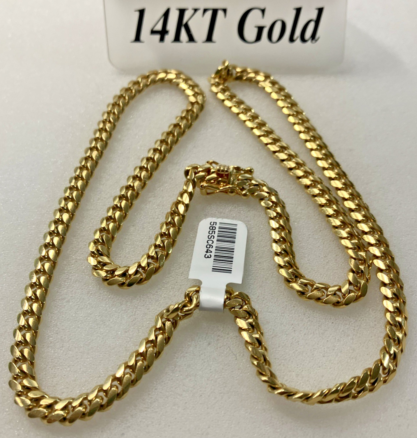 14kt Real Gold Solid Cuban Chain 64.25grams 5.85mm 24.25” M Brand New w/Tag 14K