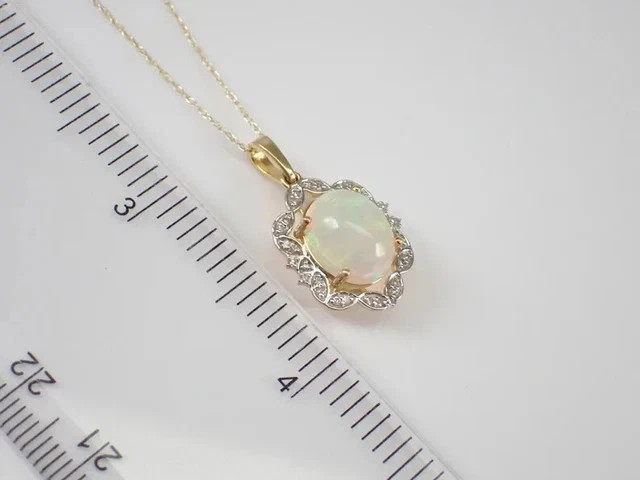 Natural Fire Opal 3Ct Oval Cut Vintage Halo Pendant 14KYellow Gold Plated Silver