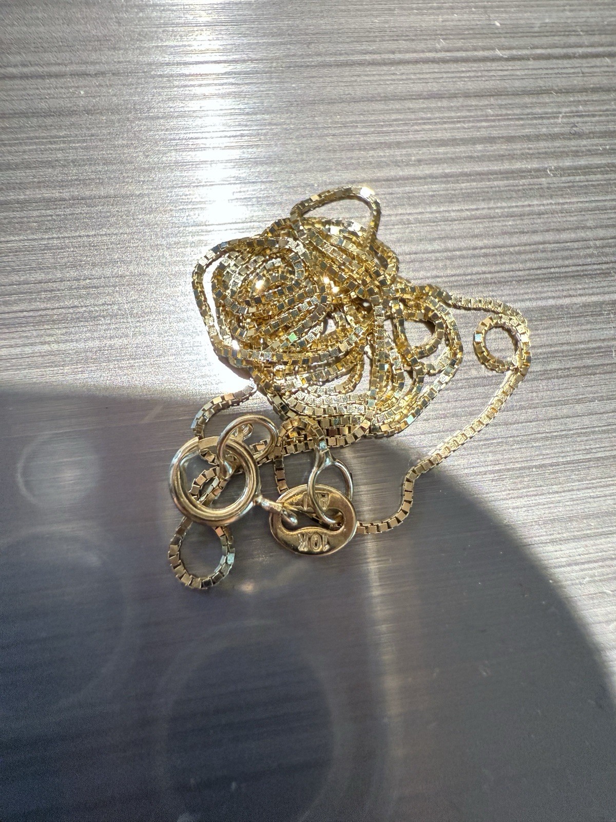 10k Solid Yellow Gold Box Chain 18”