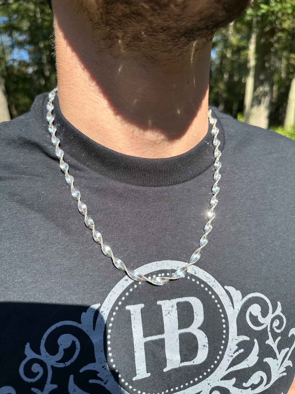 Real 925 Sterling Silver 6mm Loose Singapore Rope Chain Necklace Herringbone