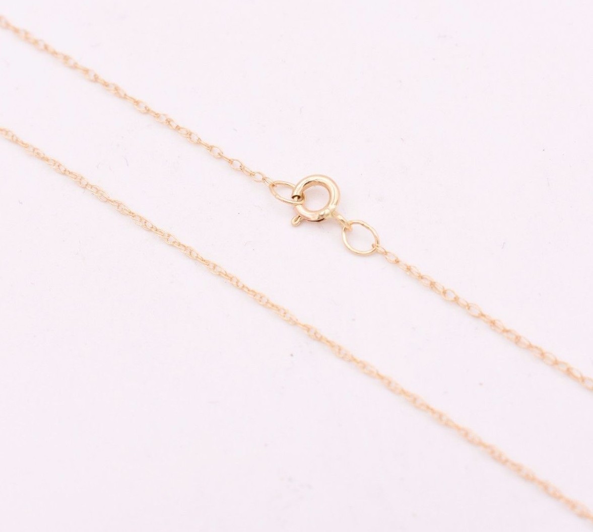 0.6mm Open Dainty Twisted Rope Chain Necklace Real Solid 14K Yellow Gold 16″ 18″