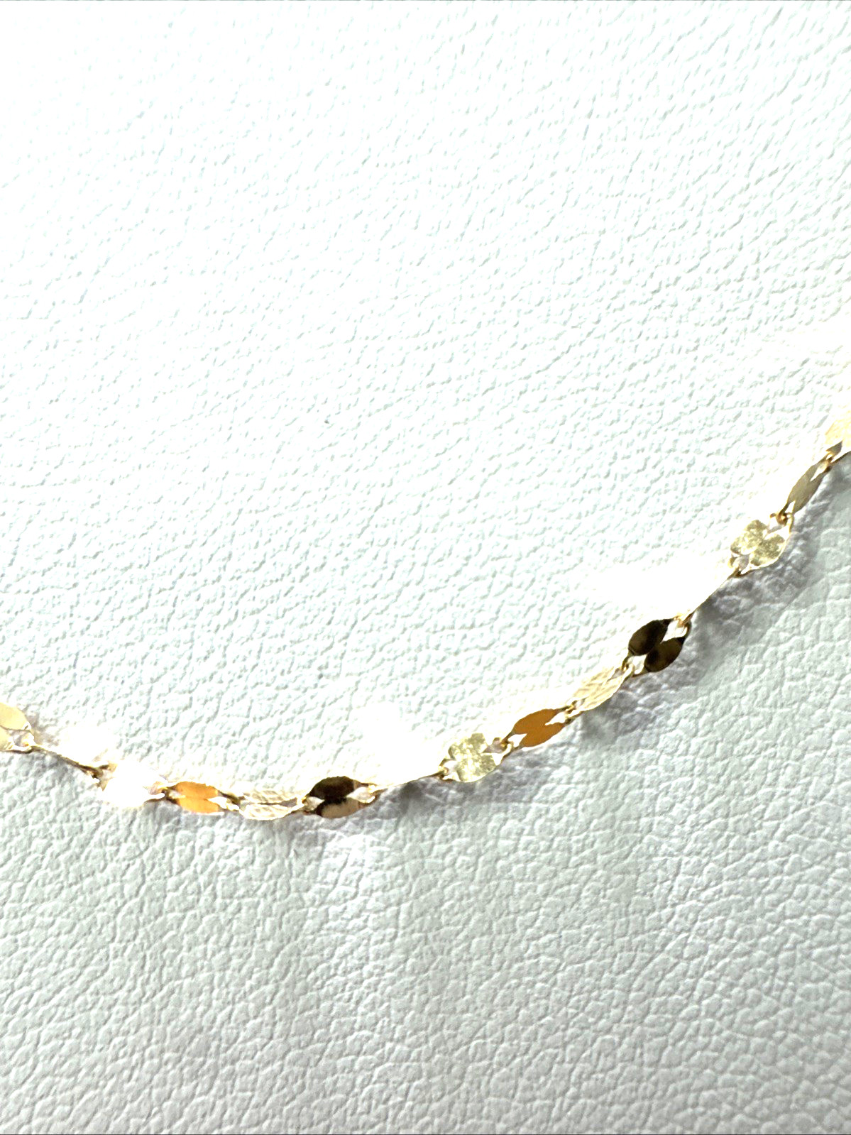 10K Yellow Gold Mirror Link Chain 20″ 2mm Italy Sparkle Fancy Link NWOT