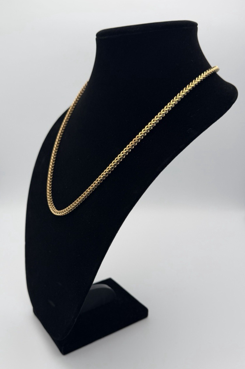 18k Yellow Gold Filled 22″ Franco Box Link Chain 4mm New