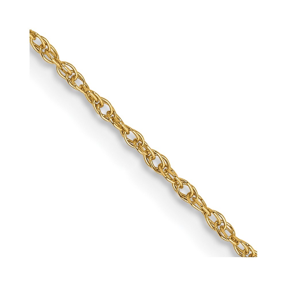 14K Yellow Gold .8mm Light Baby Rope Spring Ring Chain Necklace L-22″ 1.22gm