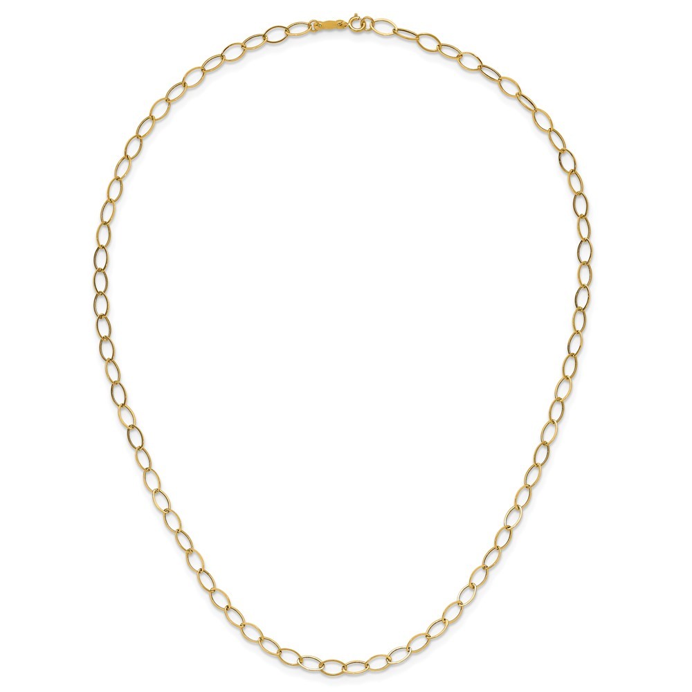 14k Yellow Gold Oval Link Necklace 18″ for Women Men 1.45g