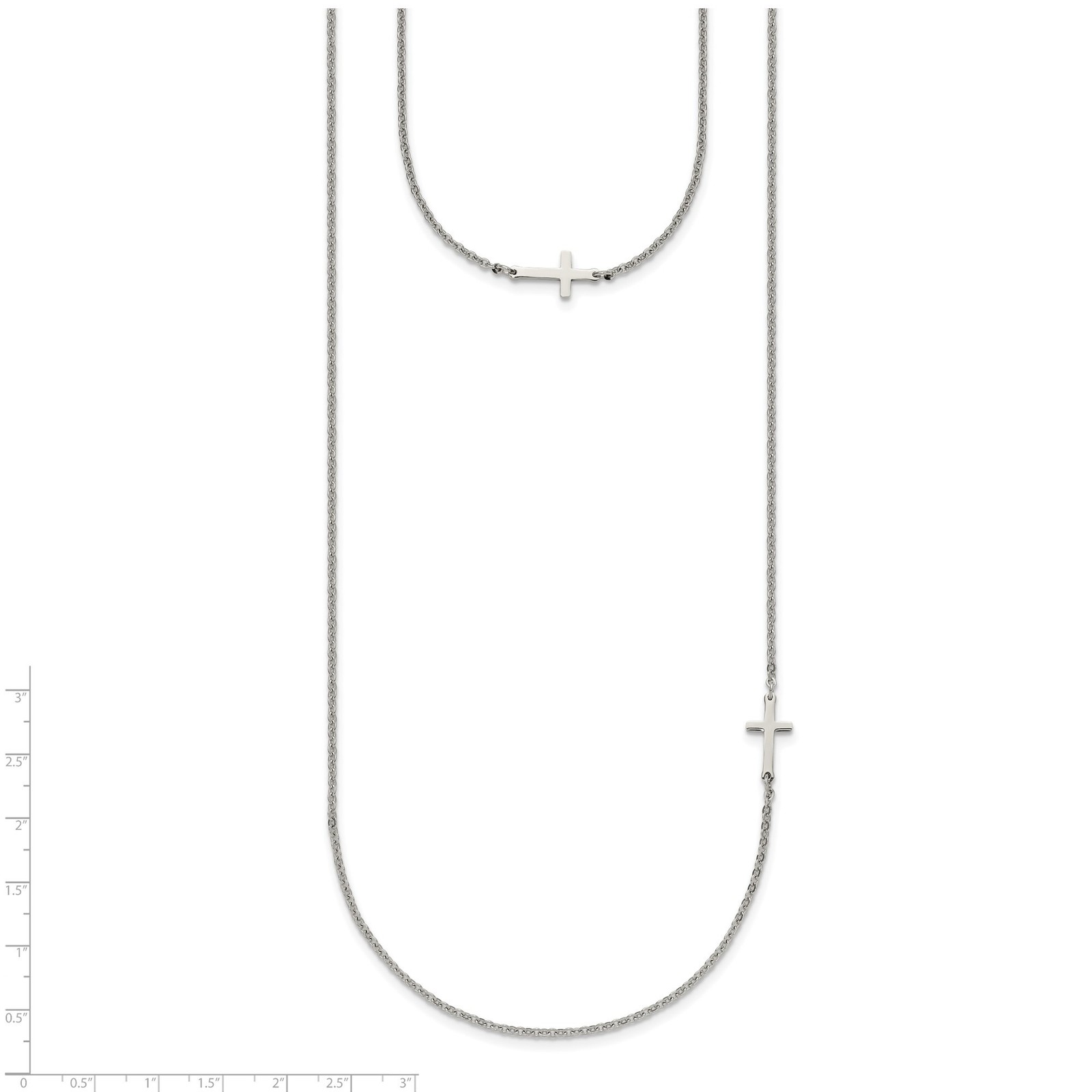 Sterling Silver Horizontal Cross Necklace Minimalist Dainty Modern Faith Jewelry