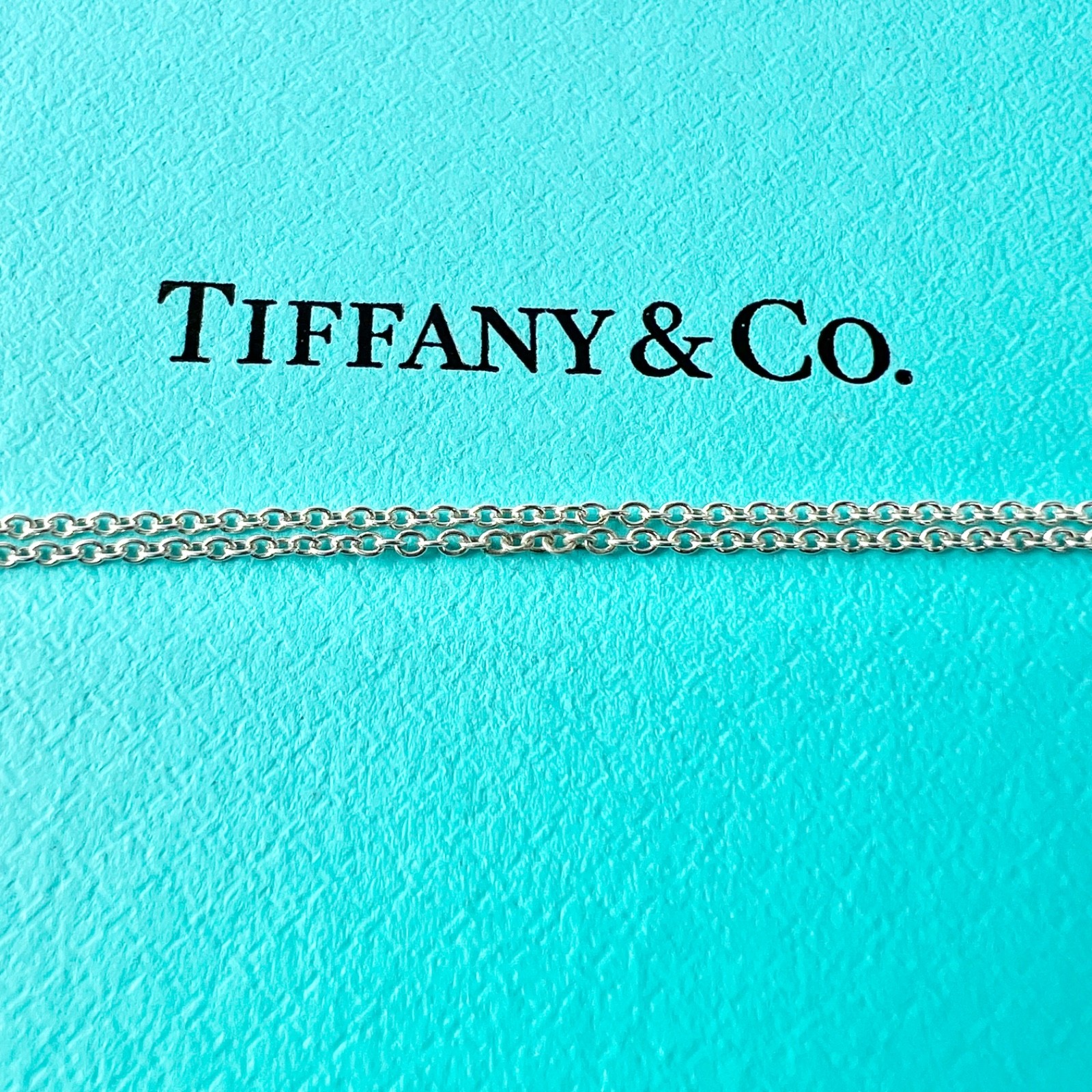 TIFFANY & Co Elsa Peretti Double Open Heart Silver Small Rose Gold Mini Necklace