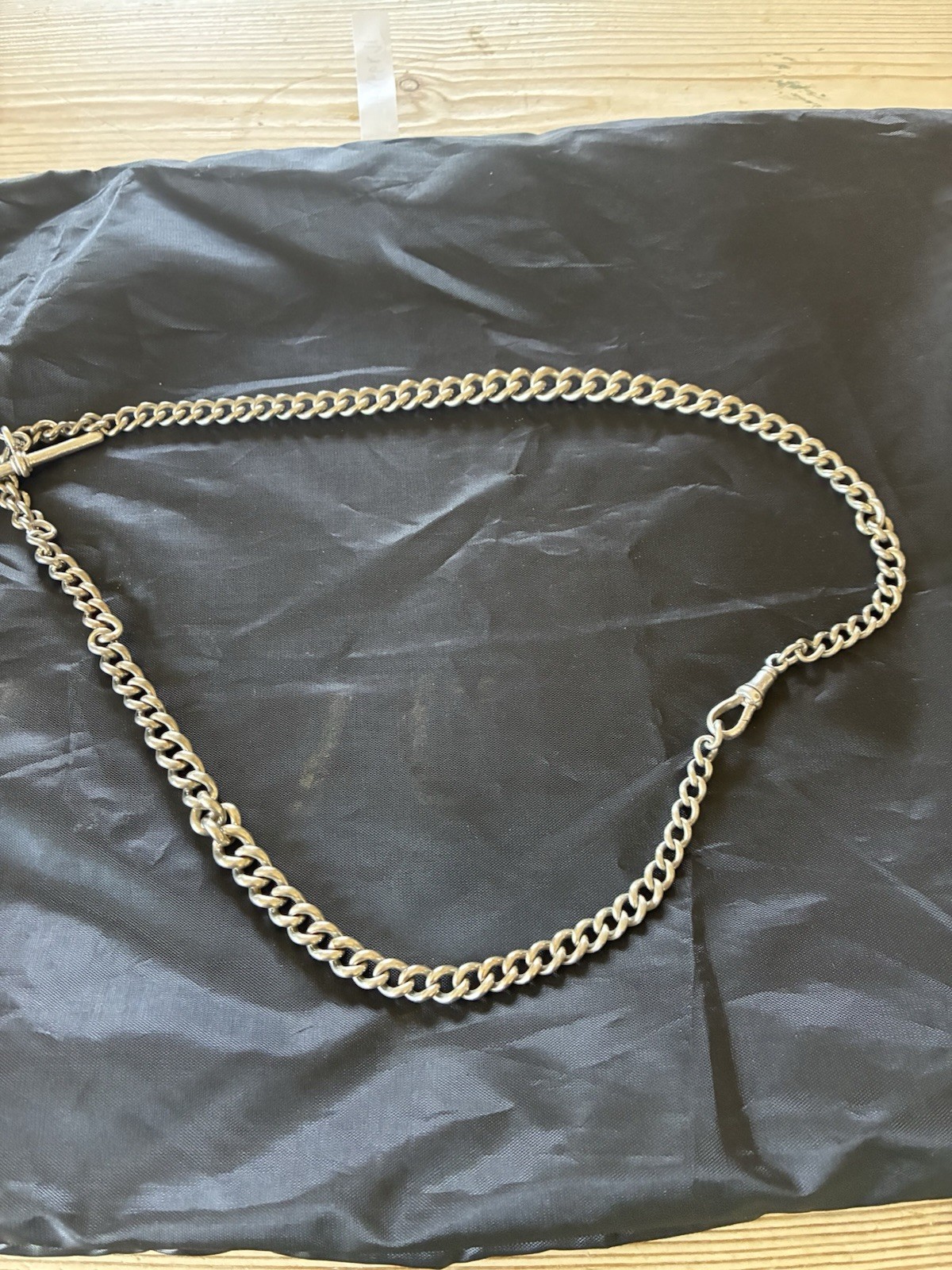 Antique 1898 silver Hallmarked Albert chain with bar