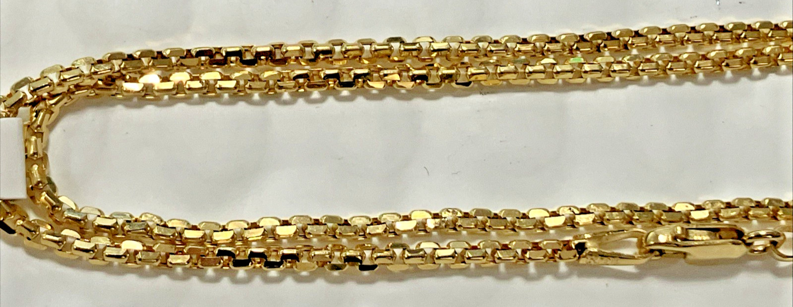 10k Real Gold Rounded Box Chain Semi-Solid 4.4Grams 1.9×1.5mm 22” Brand NWT 10K