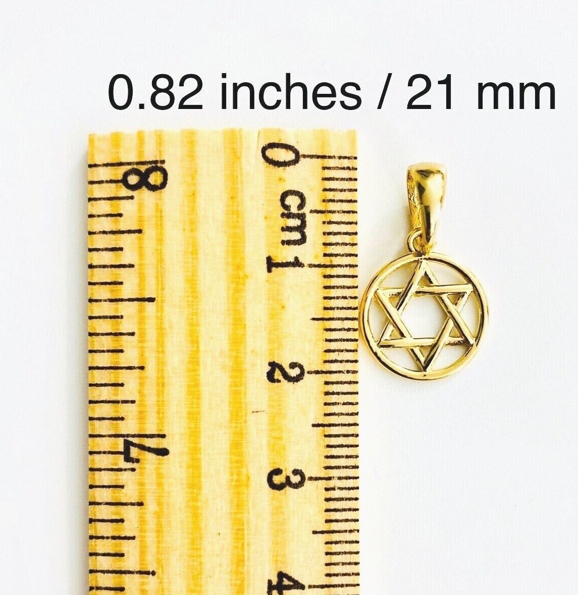 14k Solid Gold Star of David Pendant, 14K Real Solid Gold Star of David- T037