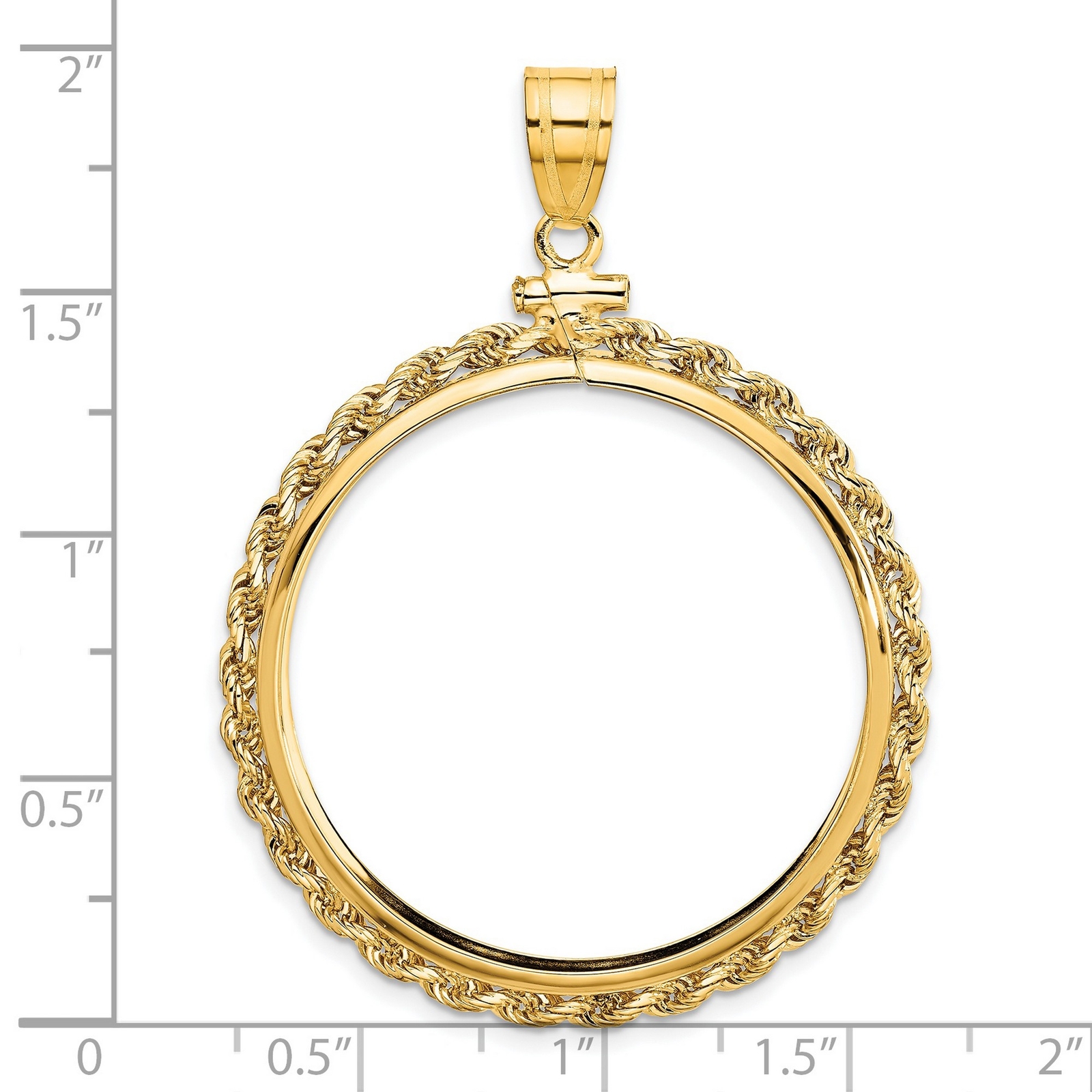 1986-Now $50 1 oz American Eagle Screw Top Small Knot Rope Coin Bezel 14k Gold